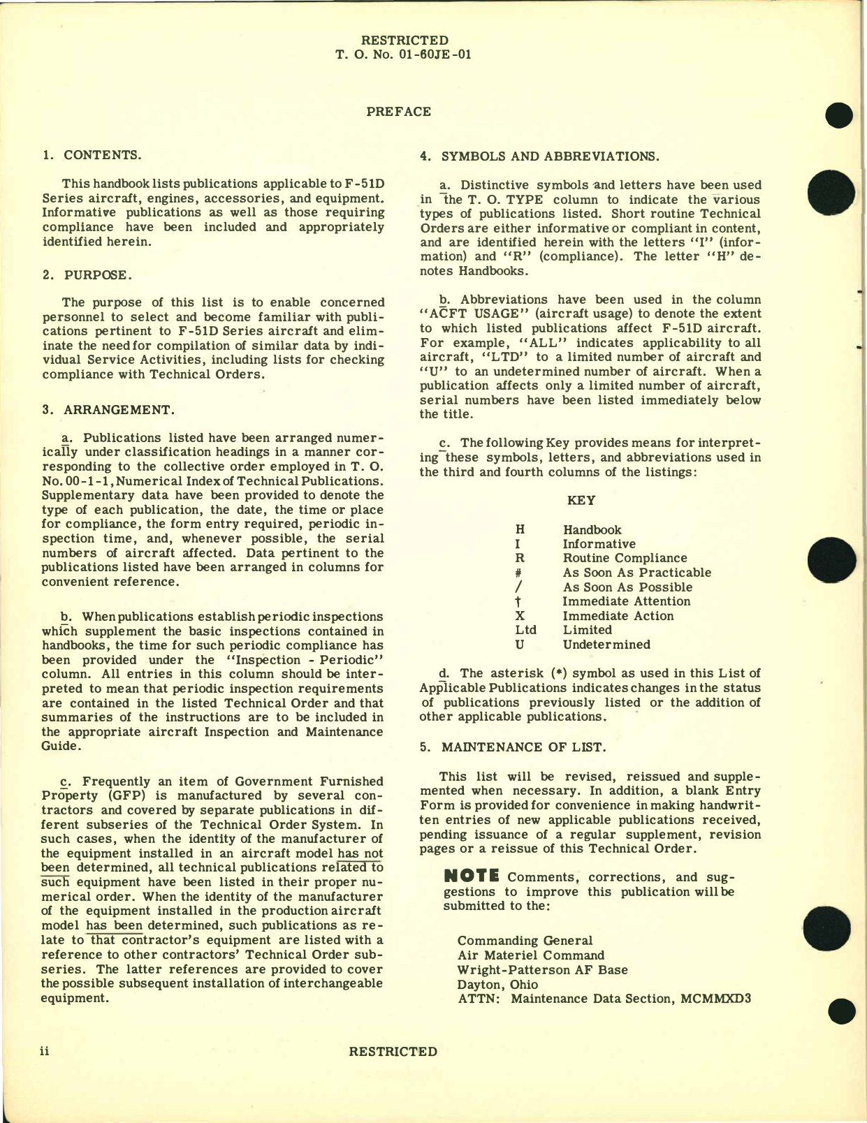 Sample page  4 from AirCorps Library document: F-51D Aircraft and Equipment - List of Applicable Publications