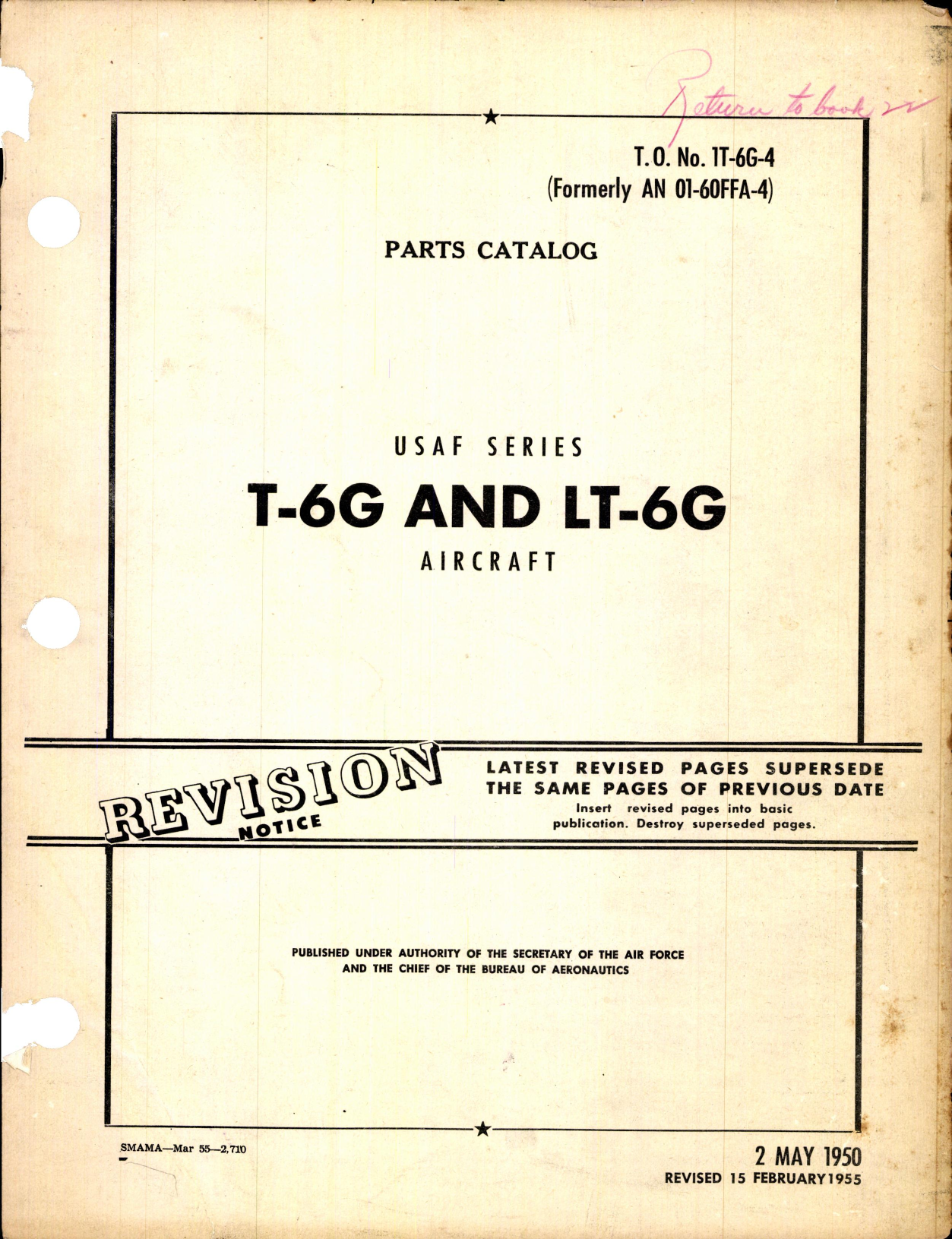 Sample page 1 from AirCorps Library document: Parts Catalog for T-6G and LT-6G Aircraft