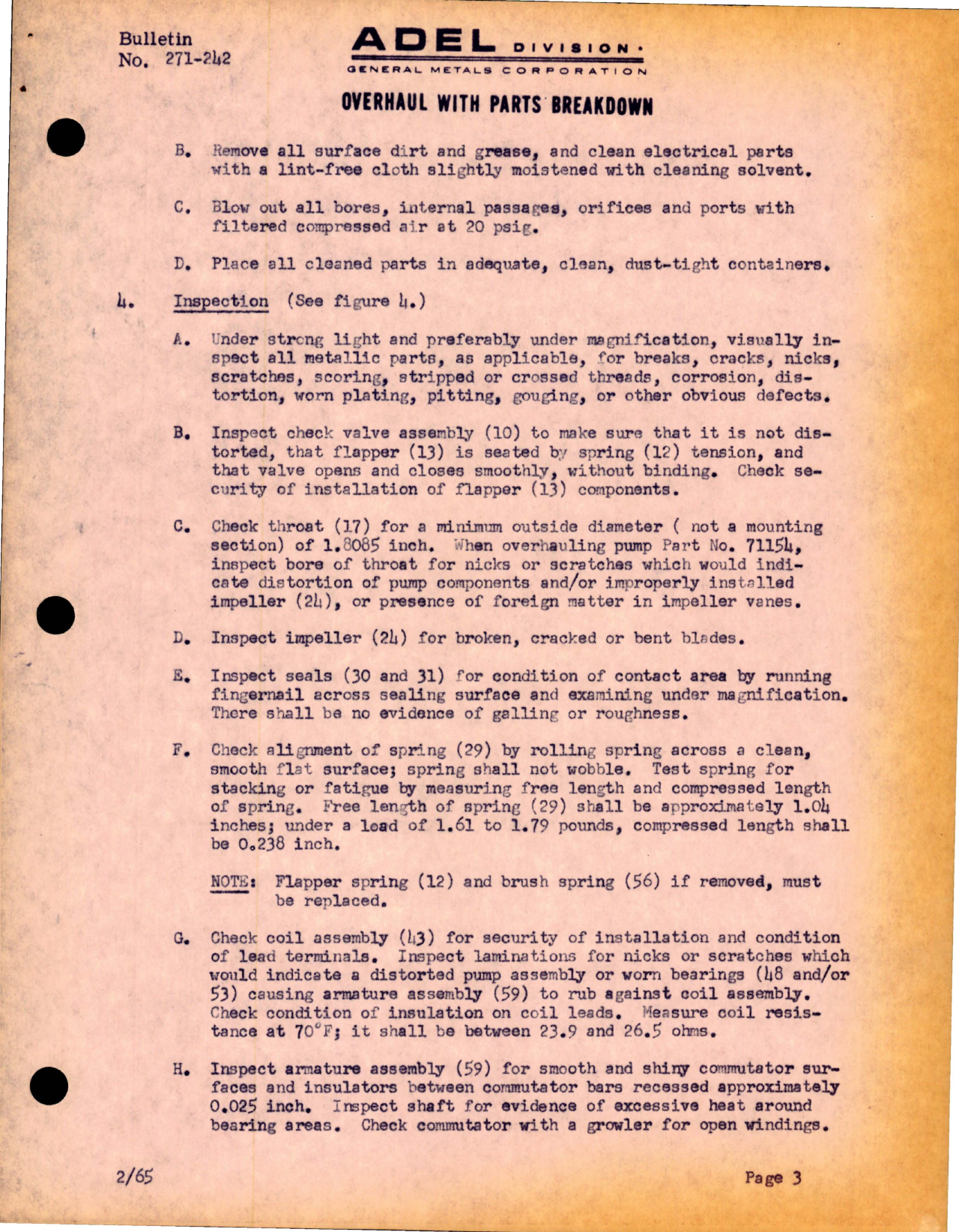 Sample page 5 from AirCorps Library document: Overhaul with Parts Breakdown - Fuel Booster Pump - Part 71154 