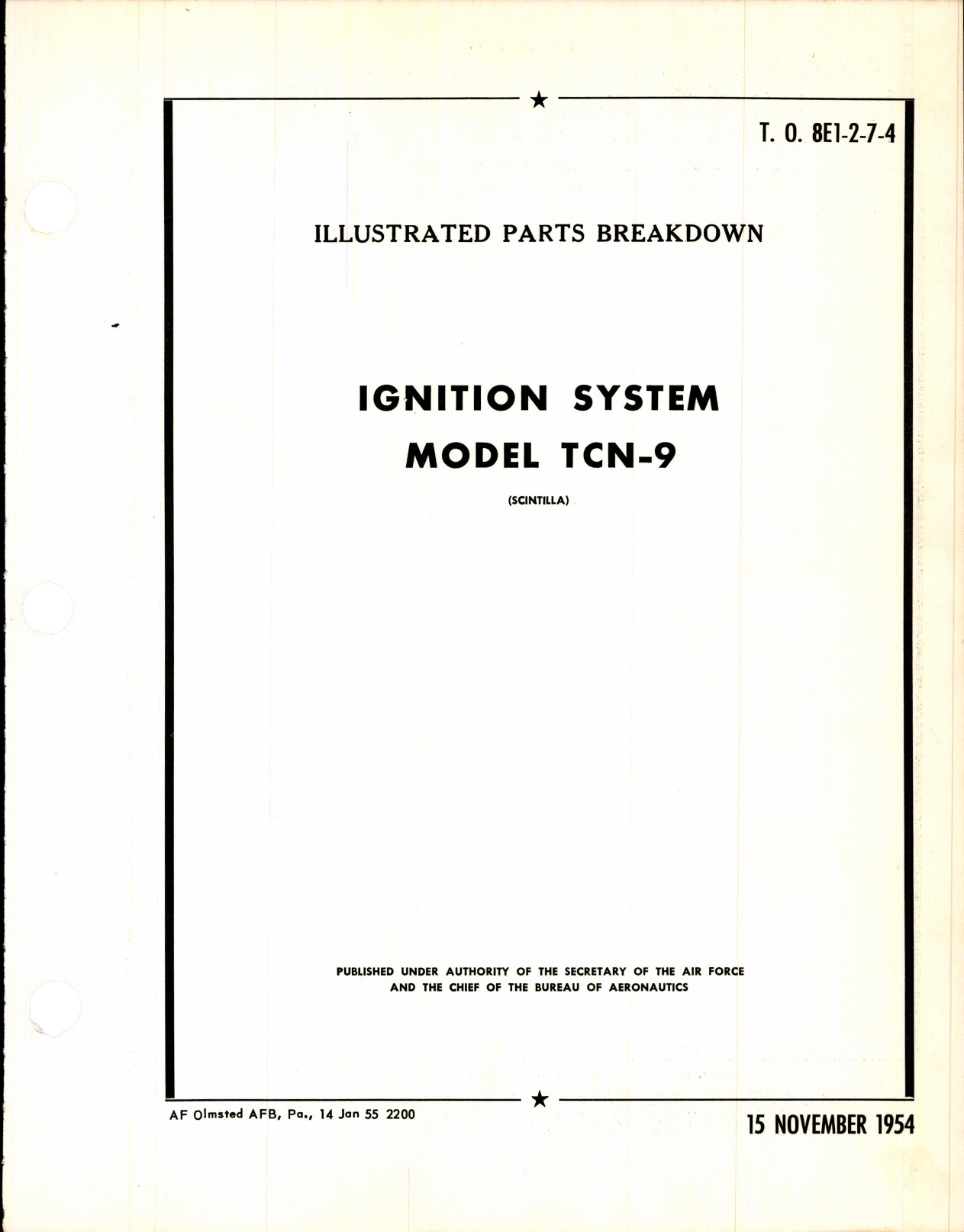 Sample page 1 from AirCorps Library document: Illustrated Parts Breakdown for Ignition System Model TCN-9