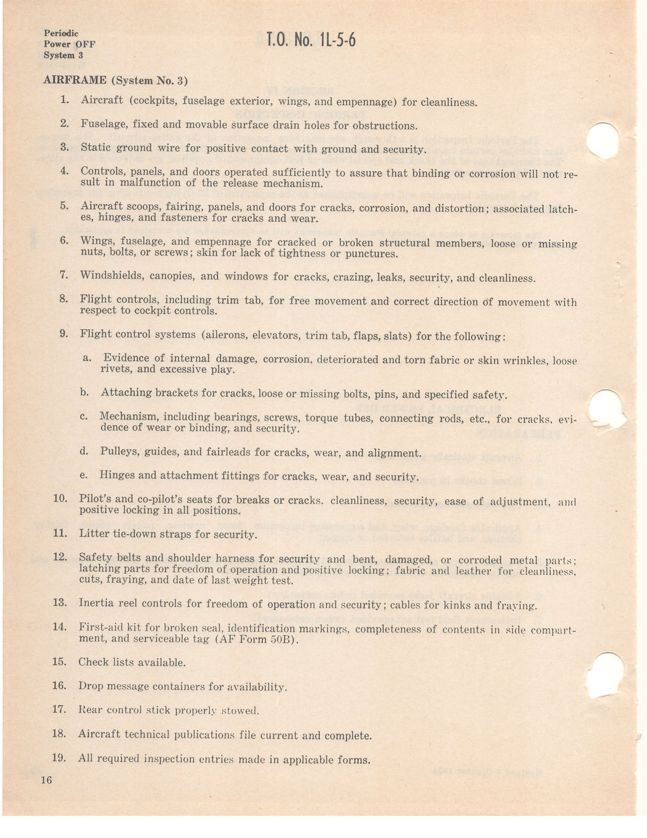 Sample page 20 from AirCorps Library document: Inspection Requirements - L-5, OY-1, OY-2