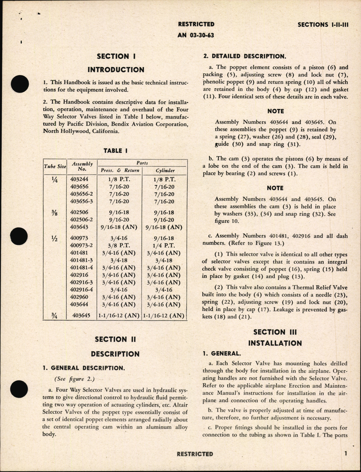 Sample page 5 from AirCorps Library document: Handbook of Instructions With Parts Catalog for Four-Way Selector Valves