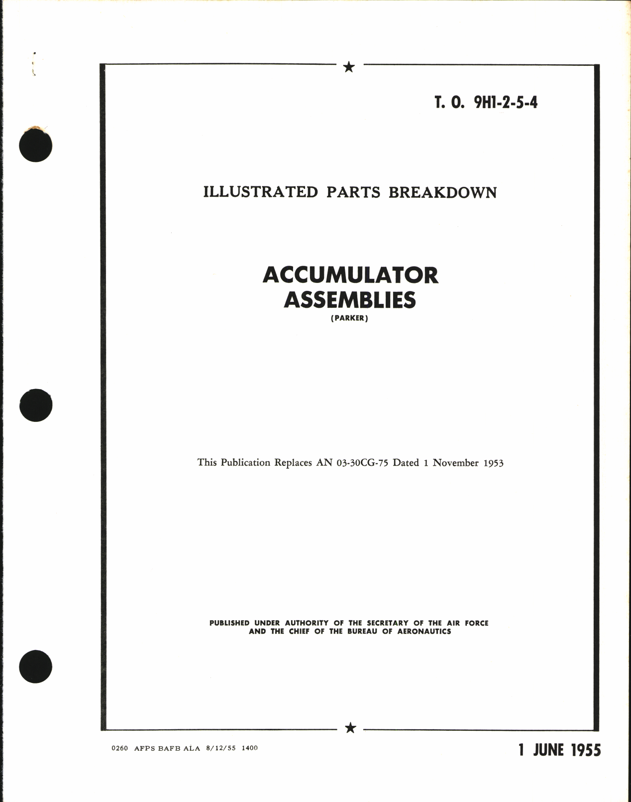 Sample page 1 from AirCorps Library document: Illustrated Parts Breakdown for Accumulator Assemblies
