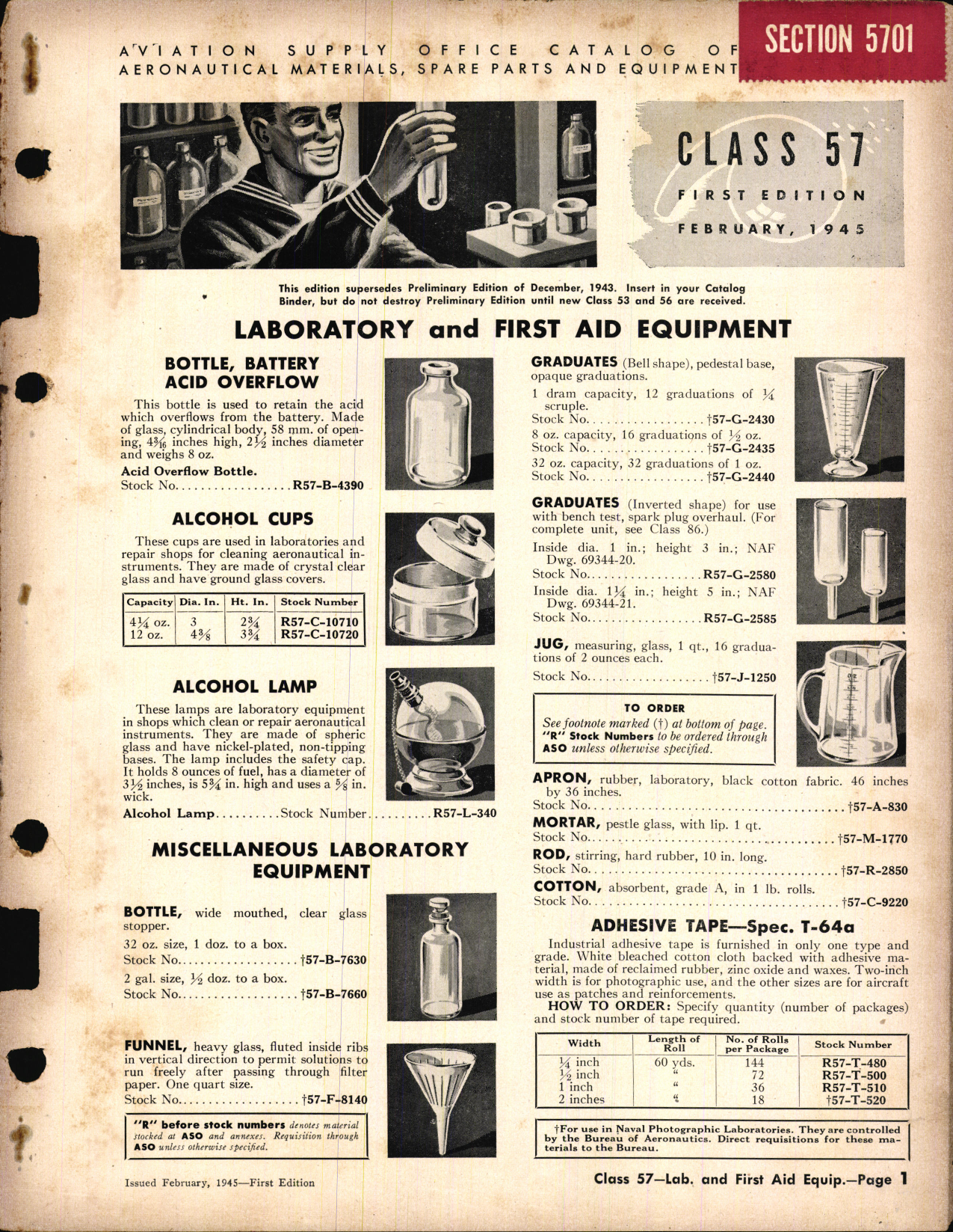 Sample page 1 from AirCorps Library document: Laboratory and First Aid Equipment
