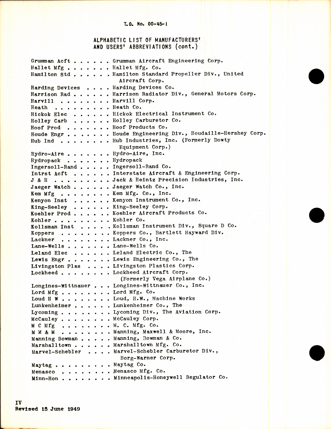 Sample page 6 from AirCorps Library document: Interchangeability Charts - Accessories for Aircraft Engines