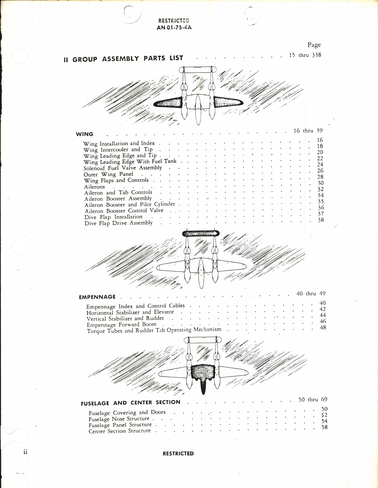 Sample page 7 from AirCorps Library document: Parts Catalog for P-38H, P-38J, P-38L, and F-5B Airplanes