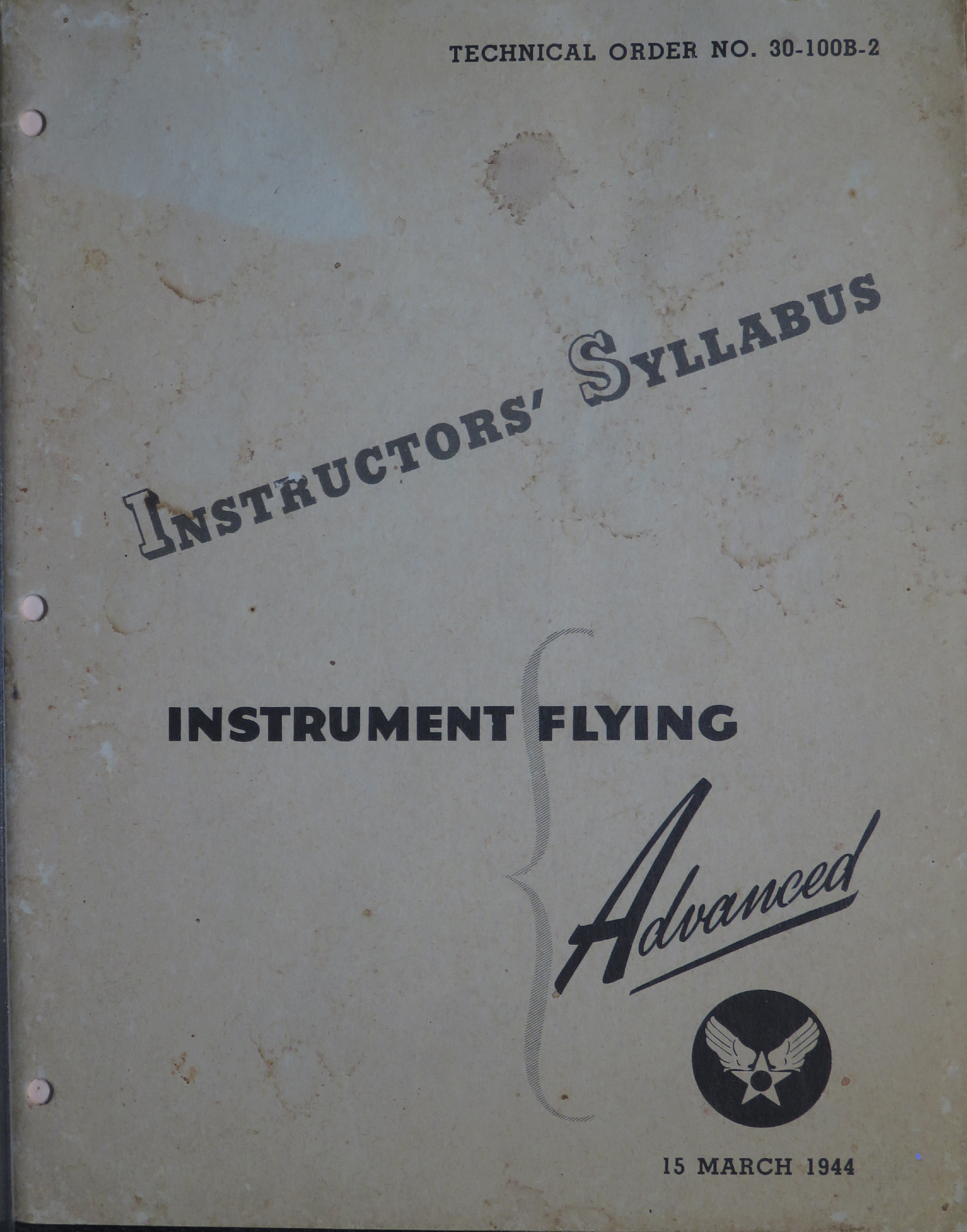 Sample page 1 from AirCorps Library document: Instructors' Syllabus for Advanced Instrument Flying