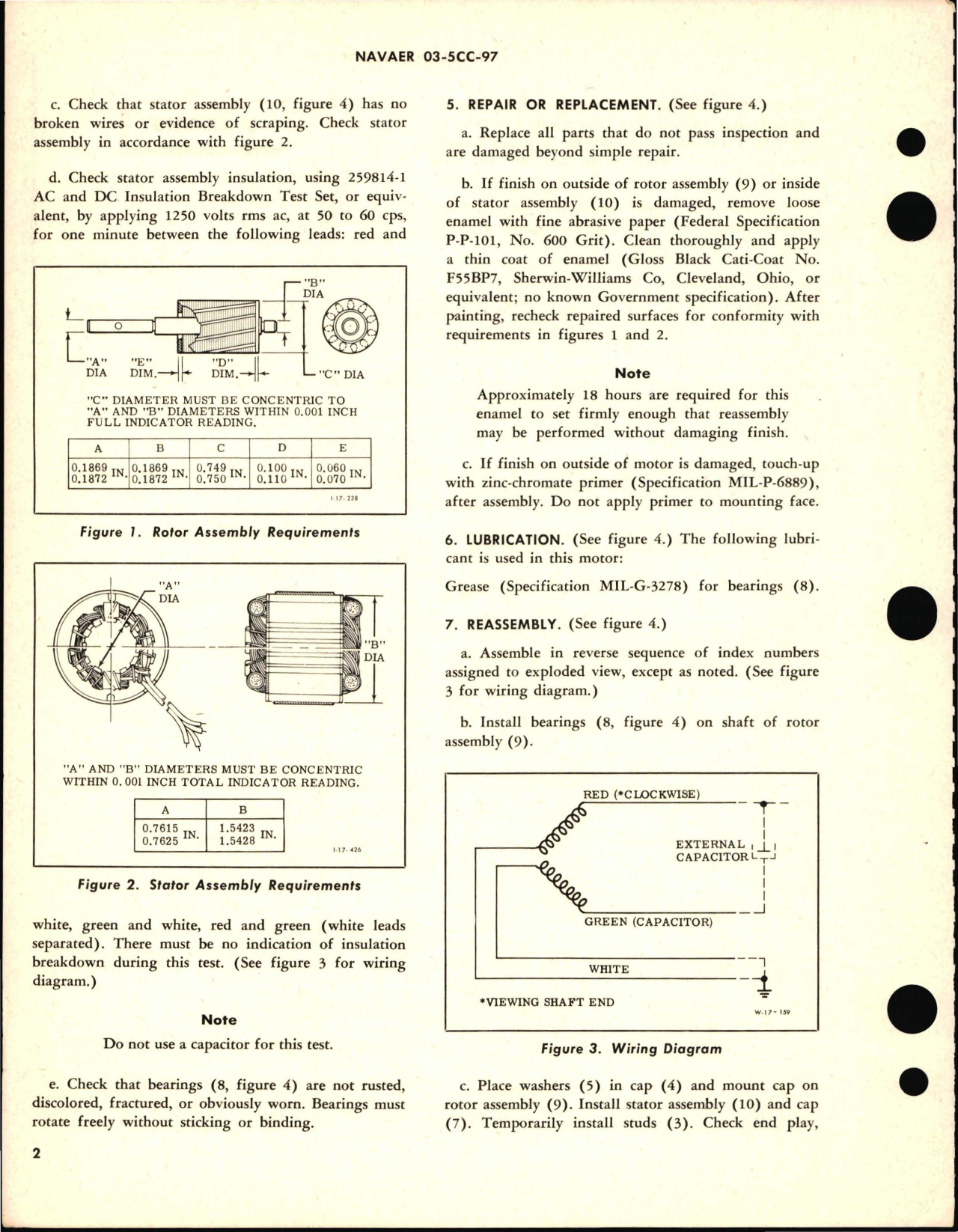 Sample page 2 from AirCorps Library document: Overhaul Instructions with Parts Breakdown for Induction Motor Part 27656 