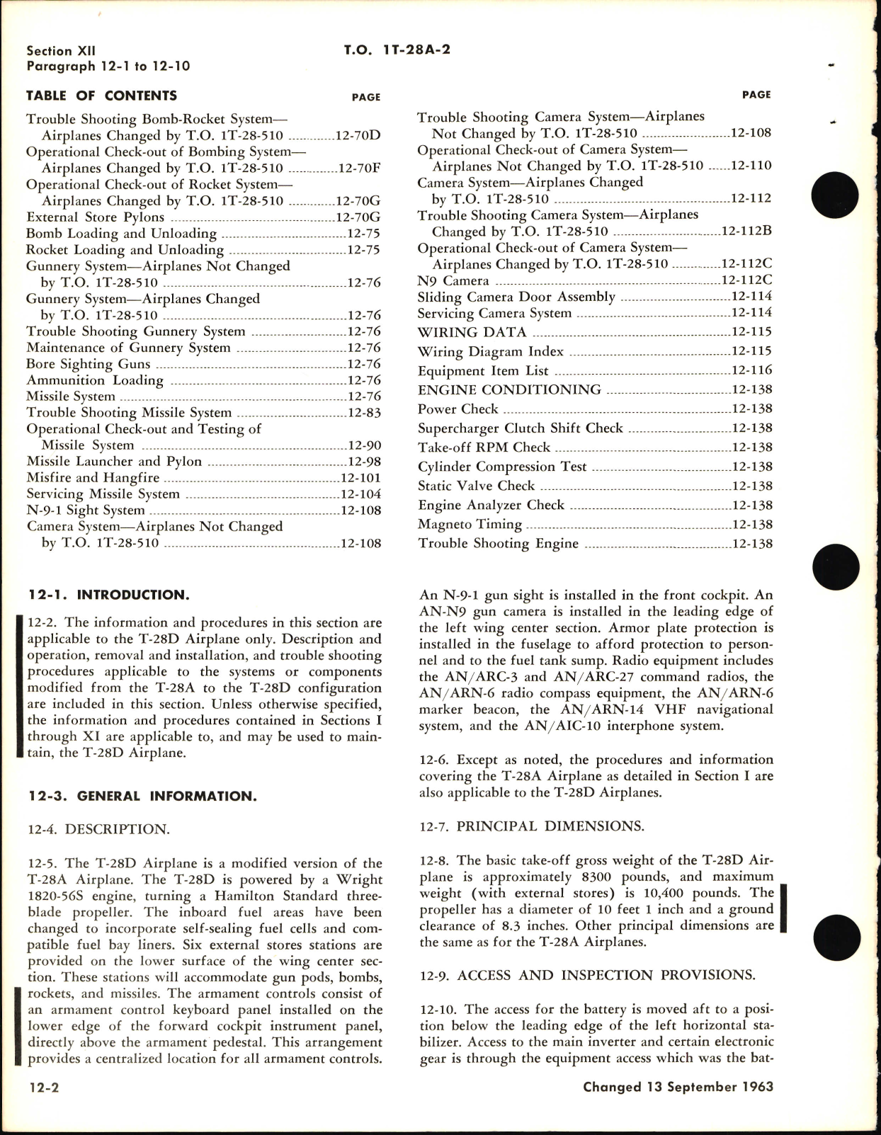 Sample page 8 from AirCorps Library document: Maintenance Manual for T-28A and T-28D