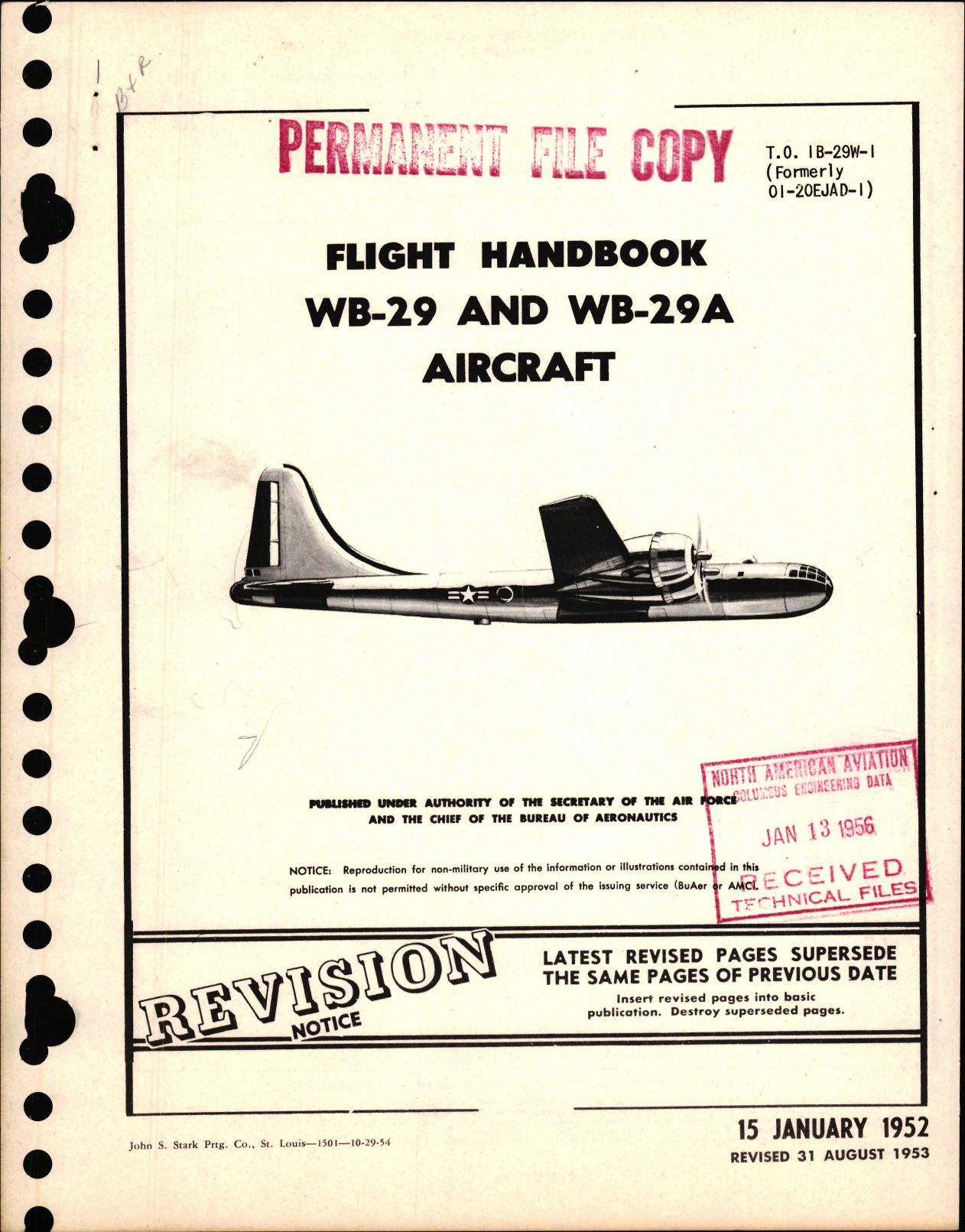 Sample page 1 from AirCorps Library document: Flight Handbook for WB-29 and WB-29A