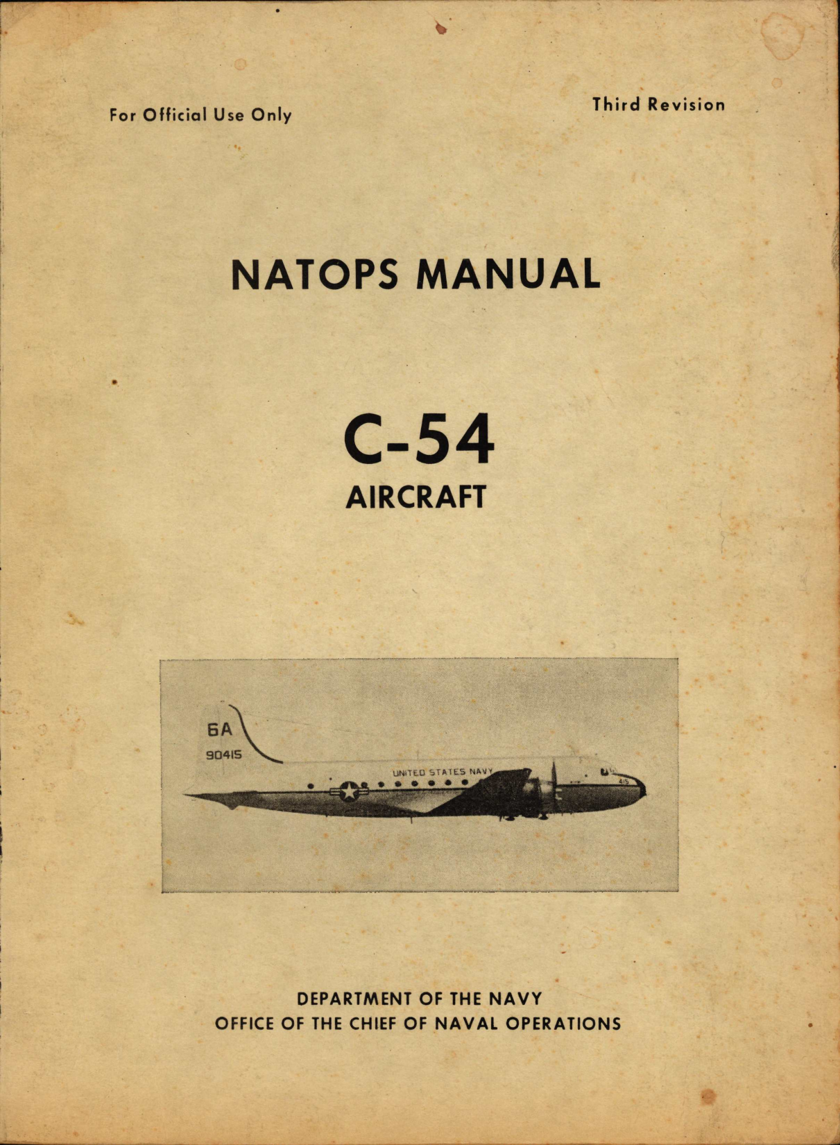 Sample page 1 from AirCorps Library document: NATOPS Manual for C-54, Third Revision