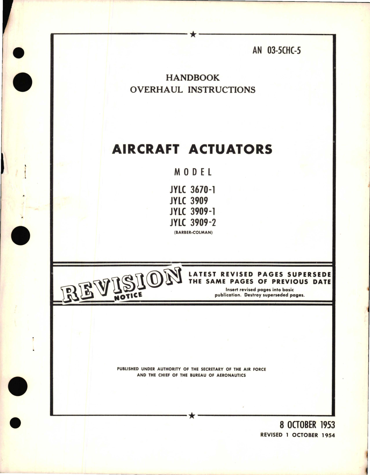 Sample page 1 from AirCorps Library document: Overhaul Instructions for Aircraft Actuators