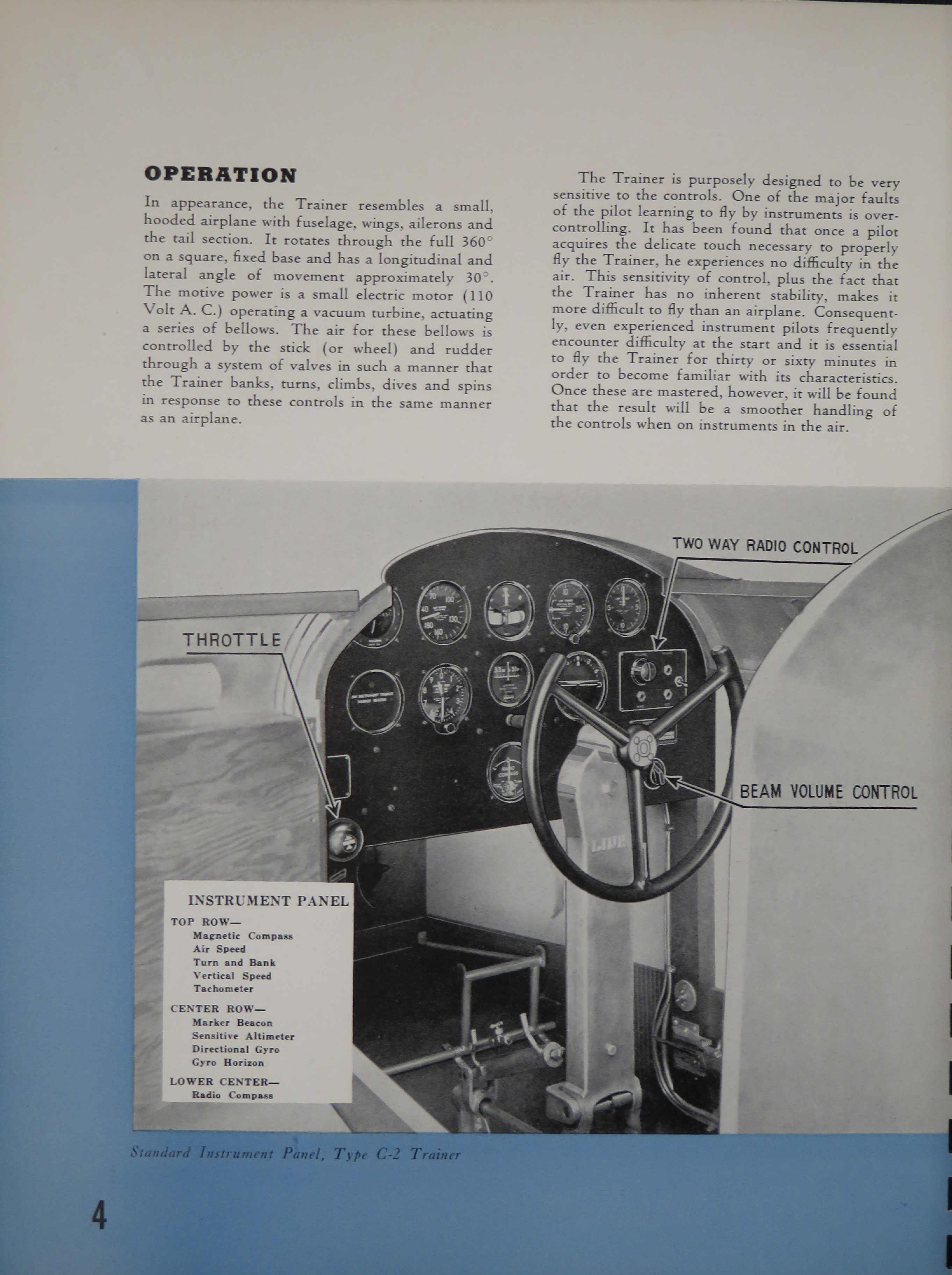 Sample page 6 from AirCorps Library document: Link Aviation Trainer for Instrument Flying, Landing, and Radio Navigation Instruction