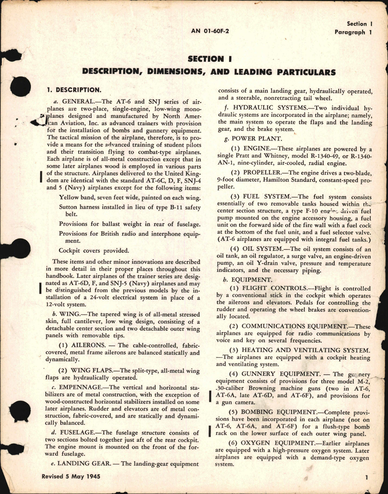 Sample page 1 from AirCorps Library document: Erection and Maintenance Instructions for T-6D, T-6F, SNJ-5, and SNJ-6