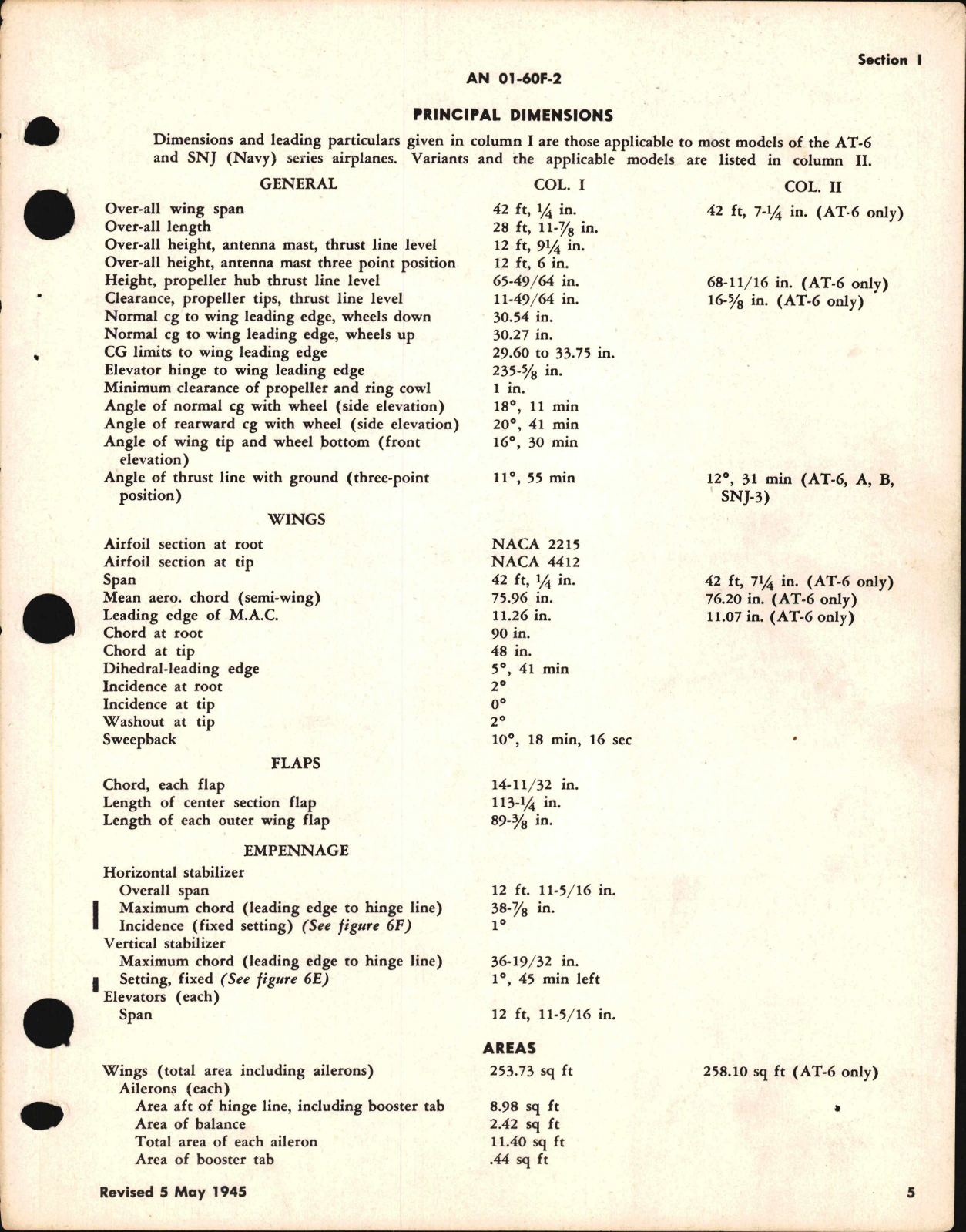 Sample page 5 from AirCorps Library document: Erection and Maintenance Instructions for T-6D, T-6F, SNJ-5, and SNJ-6