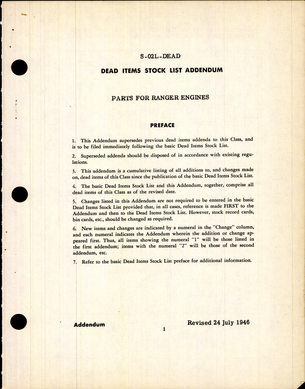 Sample page 3 from AirCorps Library document: Dead Items Stock List Parts For Ranger Engines