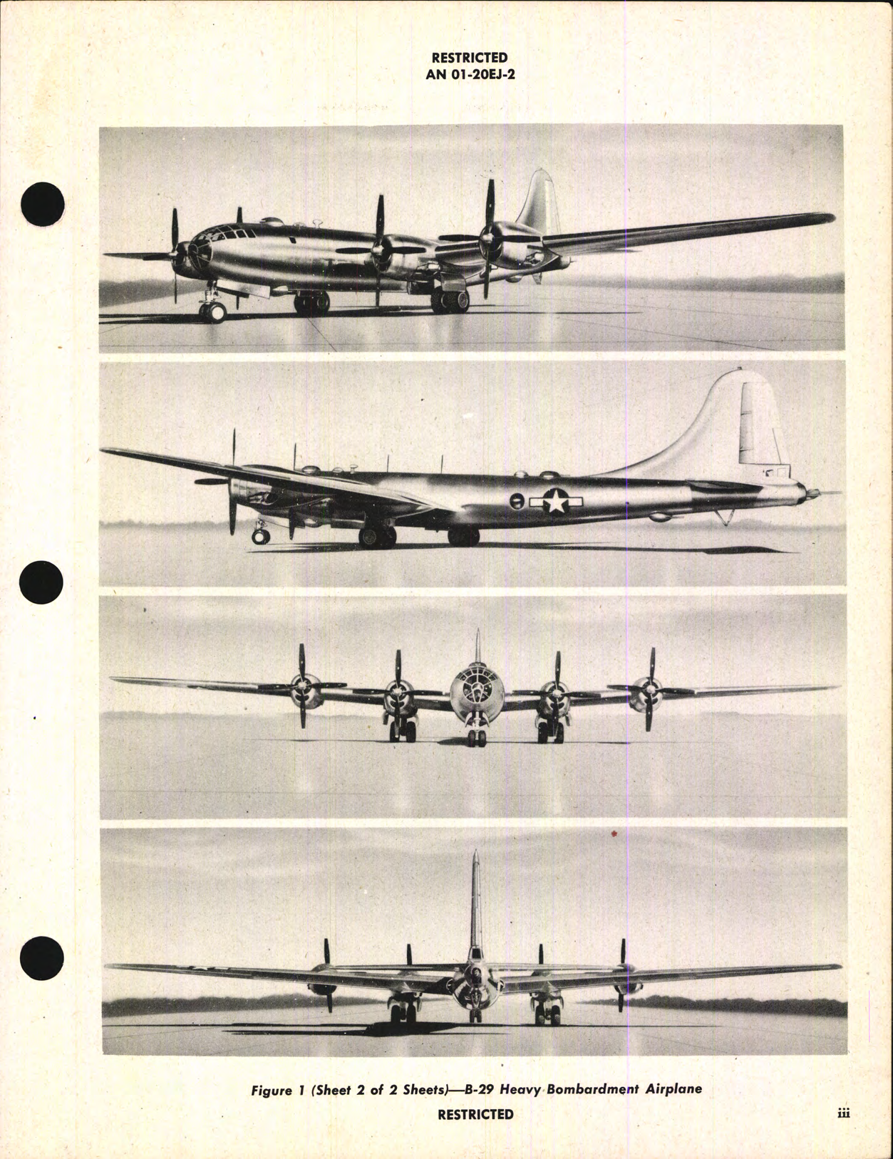 Sample page 5 from AirCorps Library document: Erection and Maintenance Instructions for Army Model B-29 Airplane
