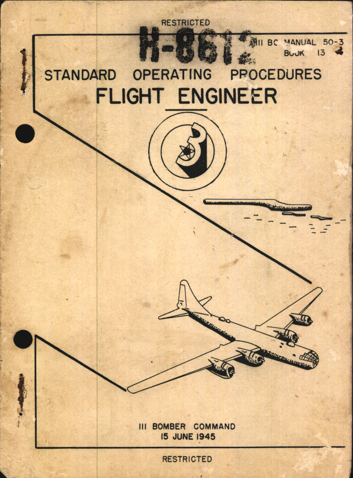 Sample page 1 from AirCorps Library document: B-29 Standard Operating Procedures for Flight Engineer