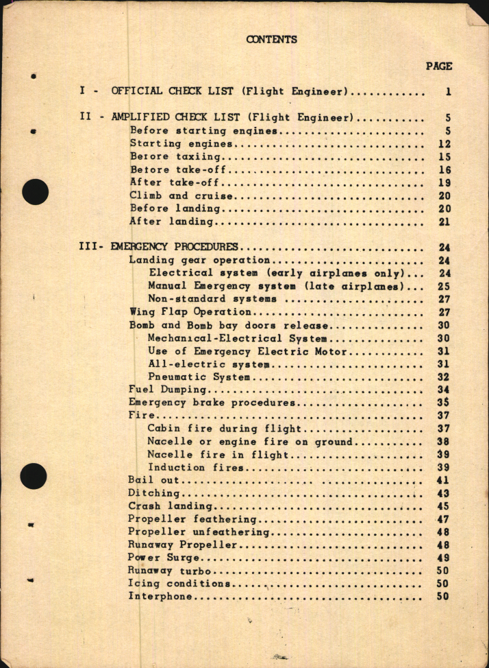 Sample page 5 from AirCorps Library document: B-29 Standard Operating Procedures for Flight Engineer