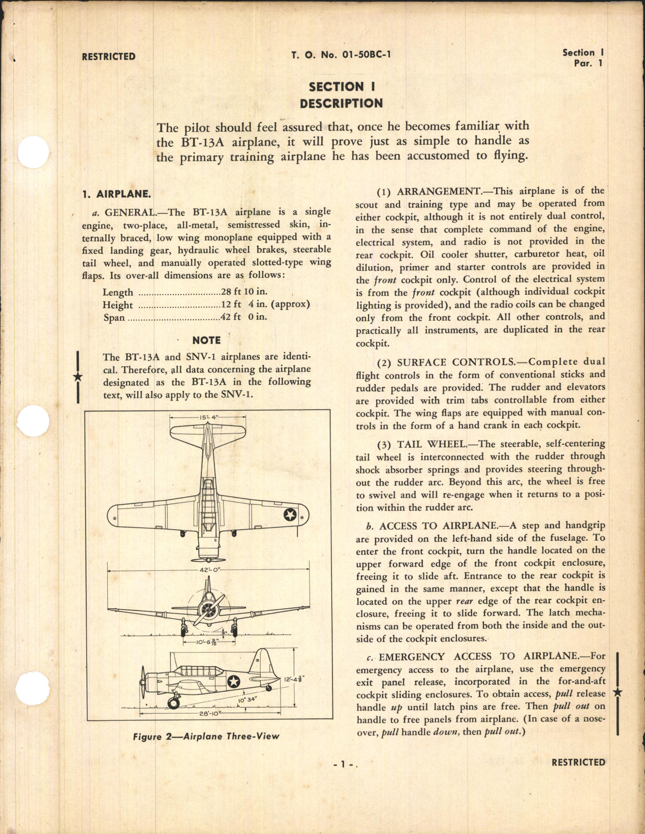 Sample page 5 from AirCorps Library document: Pilot's Flight Operating Instructions for BT-13A and SNV-1 Airplanes