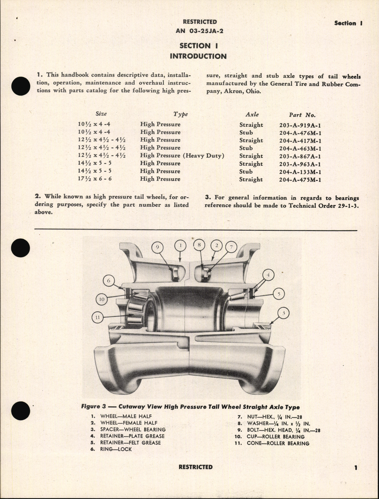 Sample page 5 from AirCorps Library document: Handbook of Instructions with Parts Catalog for High Pressure Tail Wheels