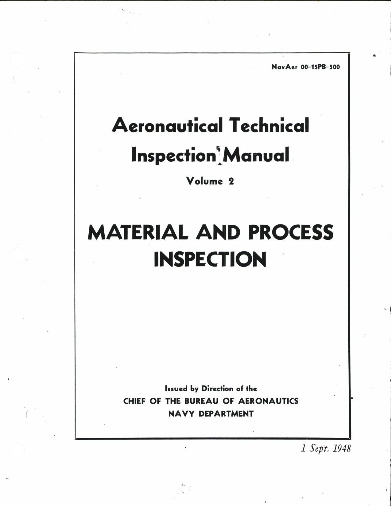 Sample page 1 from AirCorps Library document: Aeronautical Technical Inspection Manual - Material and Process Inspection