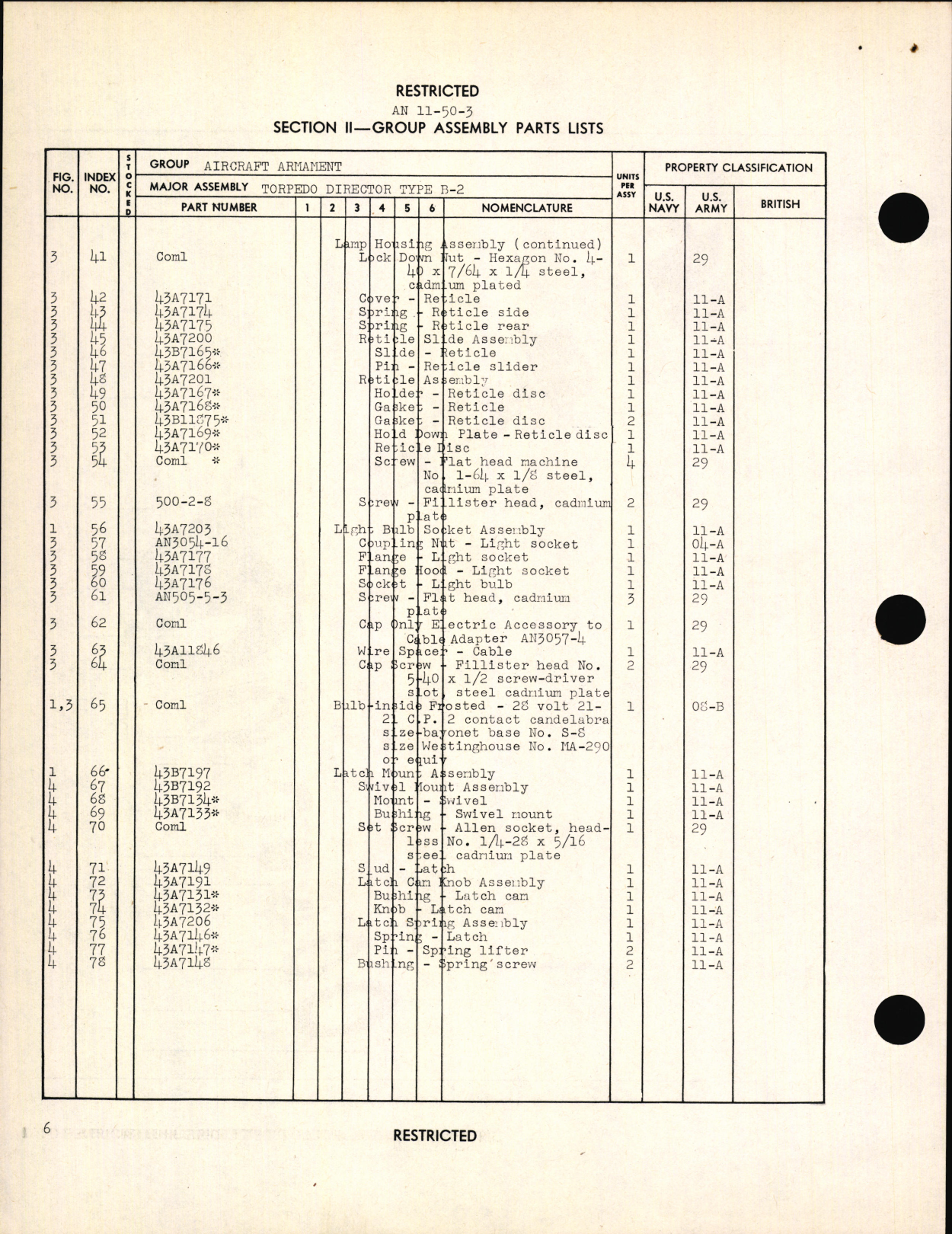 Sample page 8 from AirCorps Library document: Parts Catalog for Torpedo Director Army Model Type B-2
