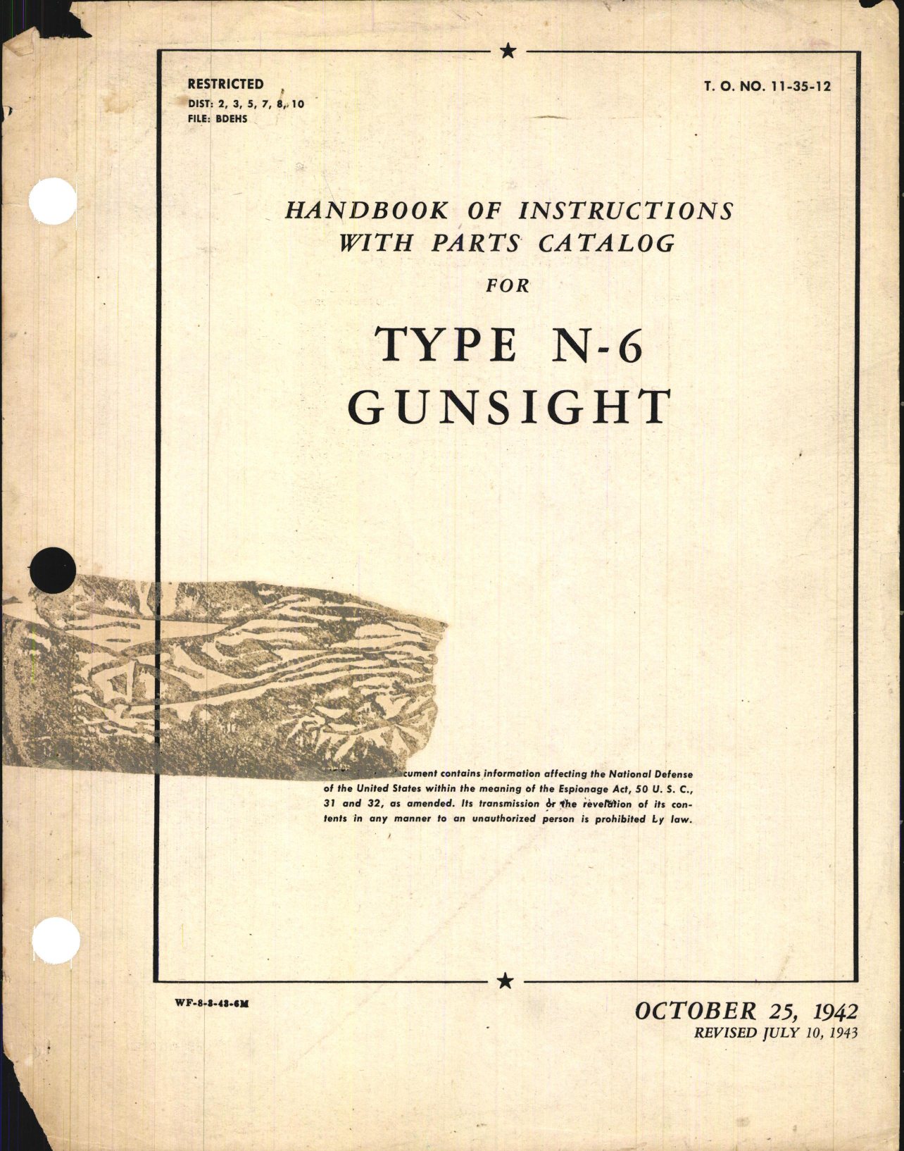 Sample page 1 from AirCorps Library document: Handbook of Instructions with Parts Catalog for Type N-6 Gunsight