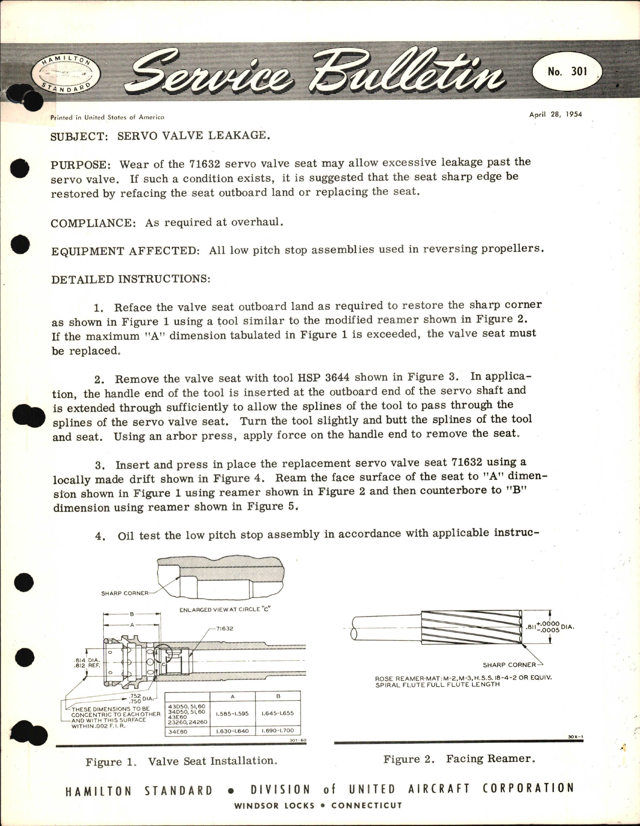 Sample page 1 from AirCorps Library document: Servo Valve Leakage