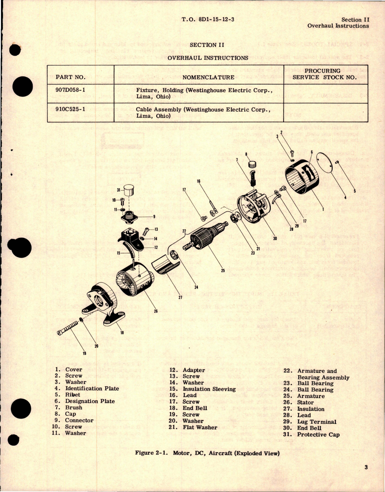 Sample page 7 from AirCorps Library document: Overhaul Instructions for DC Motor - Part A19A6196-2