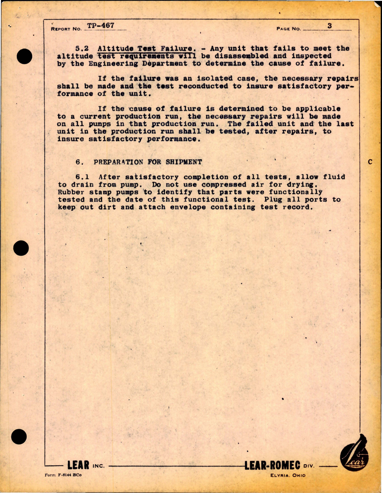 Sample page 5 from AirCorps Library document: Production Test Procedure for Motor Driven Submerged Fuel Booster Pump - Model RR12040 