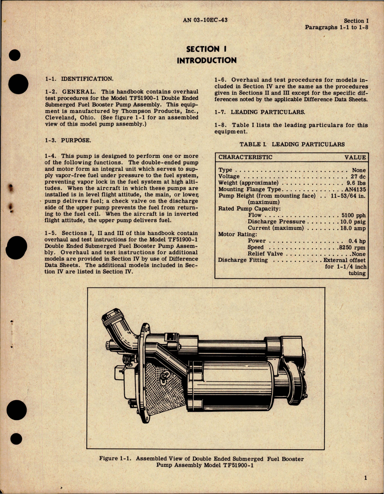 Sample page 5 from AirCorps Library document: Overhaul Instructions for Double Ended Submerged Fuel Booster Pump
