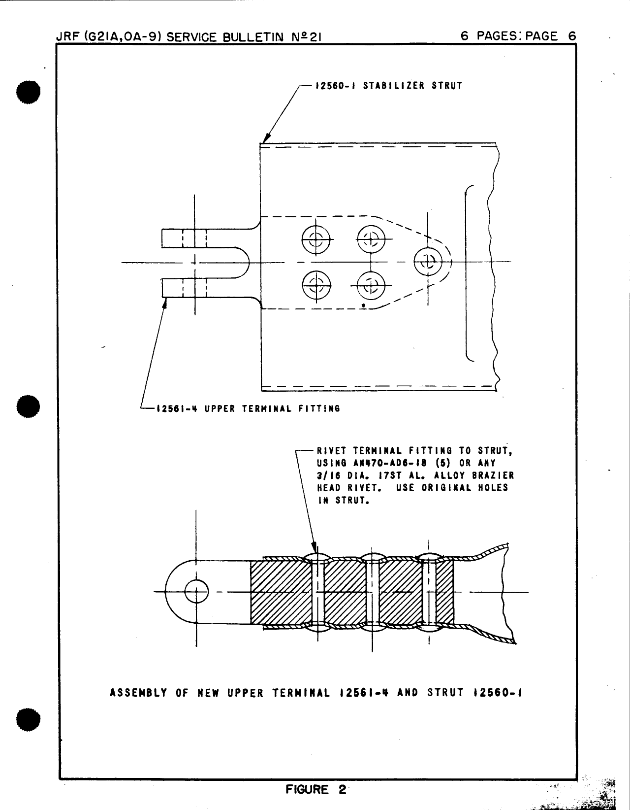 Sample page 7 from AirCorps Library document: Inspection and Replacement of Tail Upper Terminal Stabilizer Struts for Model JRF, G-21A, and OA-9