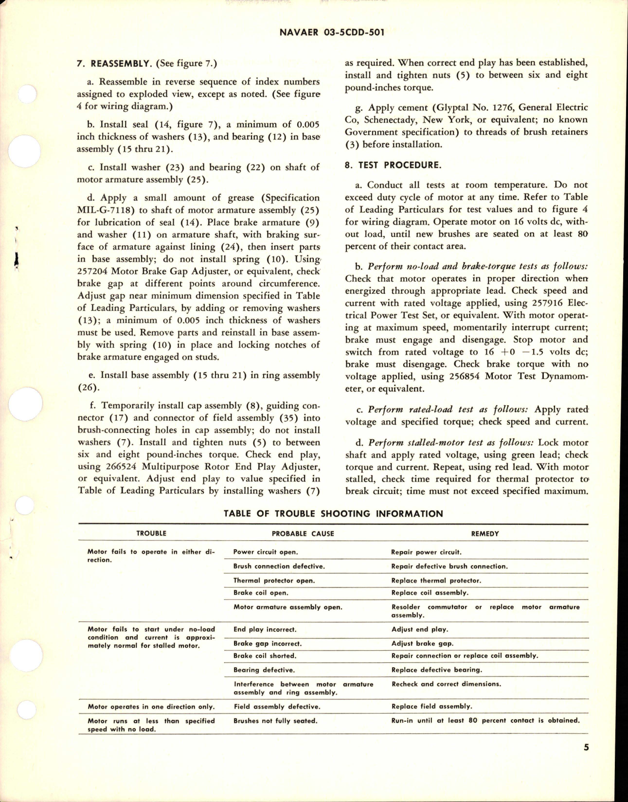 Sample page 5 from AirCorps Library document: Overhaul Instructions with Parts Breakdown for Direct Current Motor - 0.15 HP 26 Volt - Part 32370-6