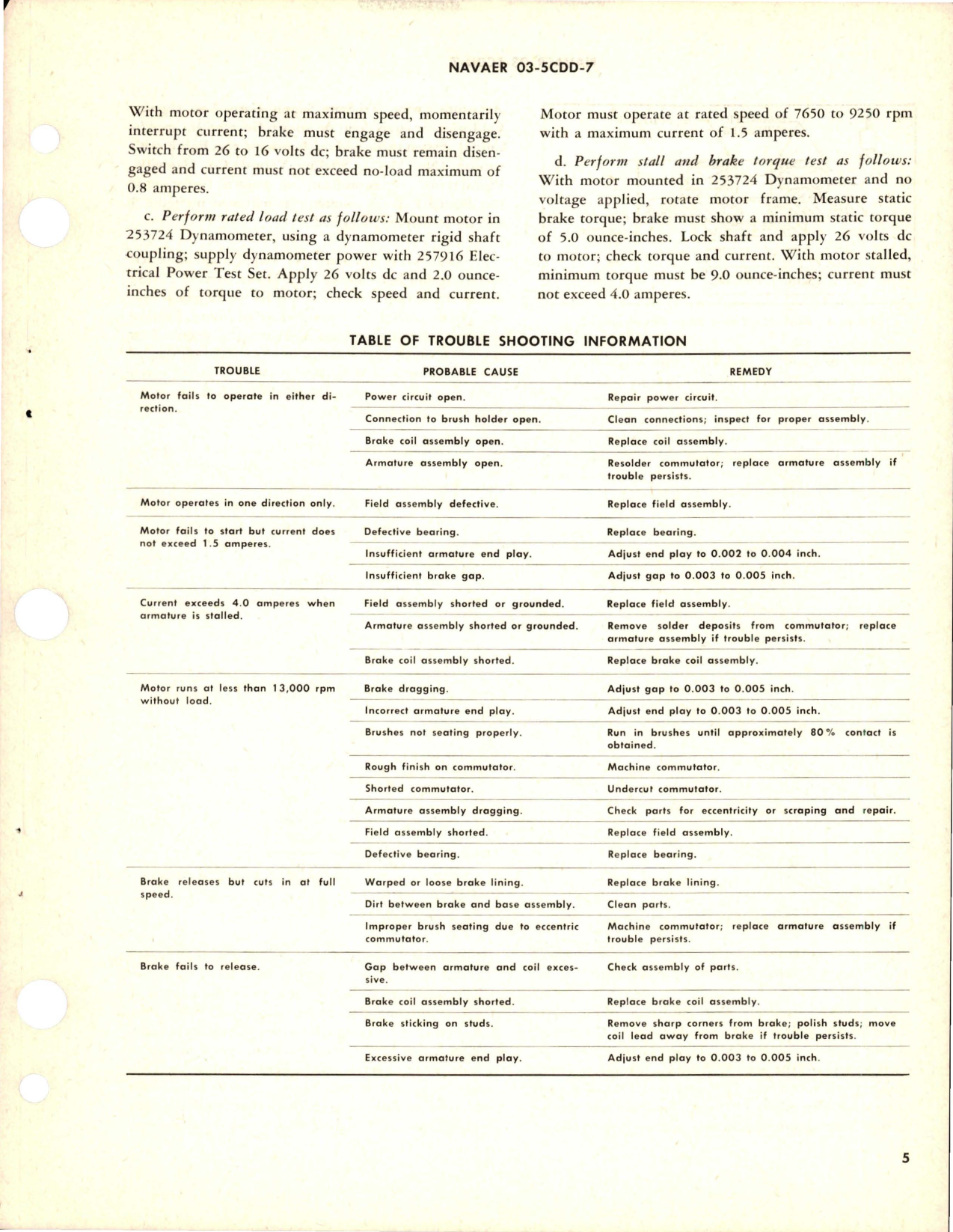 Sample page 5 from AirCorps Library document: Overhaul Instructions with Parts Breakdown for Direct Current Motor - Part 32746 - Model DCM15-117-1