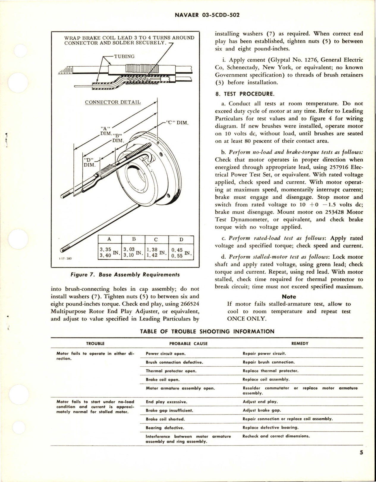 Sample page 5 from AirCorps Library document: Overhaul Instructions with Parts Breakdown for Direct Current Motor - 0.07 HP - Part 32355-6