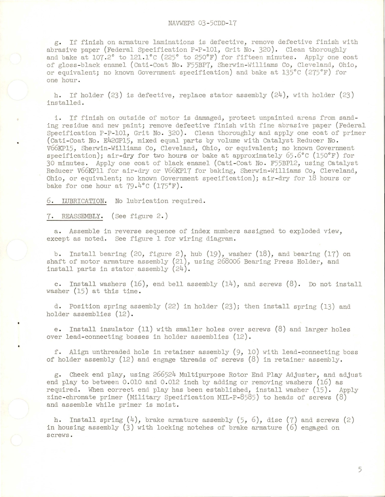Sample page 5 from AirCorps Library document: Overhaul Instructions with Parts Breakdown for Direct Current Motor - Part 36843-2-1