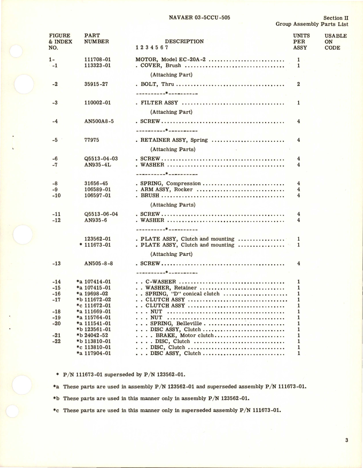 Sample page 5 from AirCorps Library document: Illustrated Parts Breakdown for E Frame Motor - Parts 111708-01, 111708-02, and 114320-01 