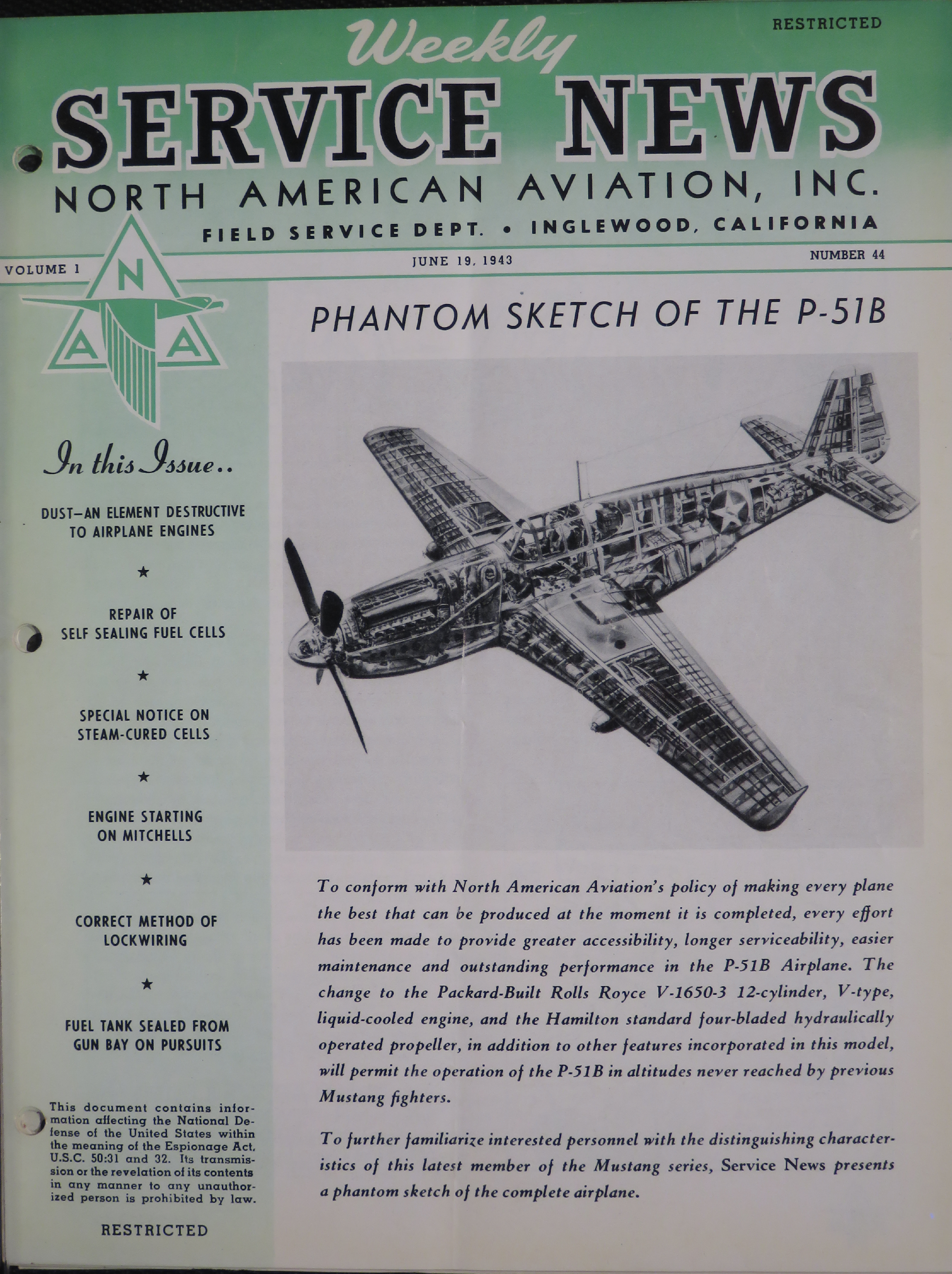 Sample page 1 from AirCorps Library document: Volume 1, No. 44 - Weekly Service News
