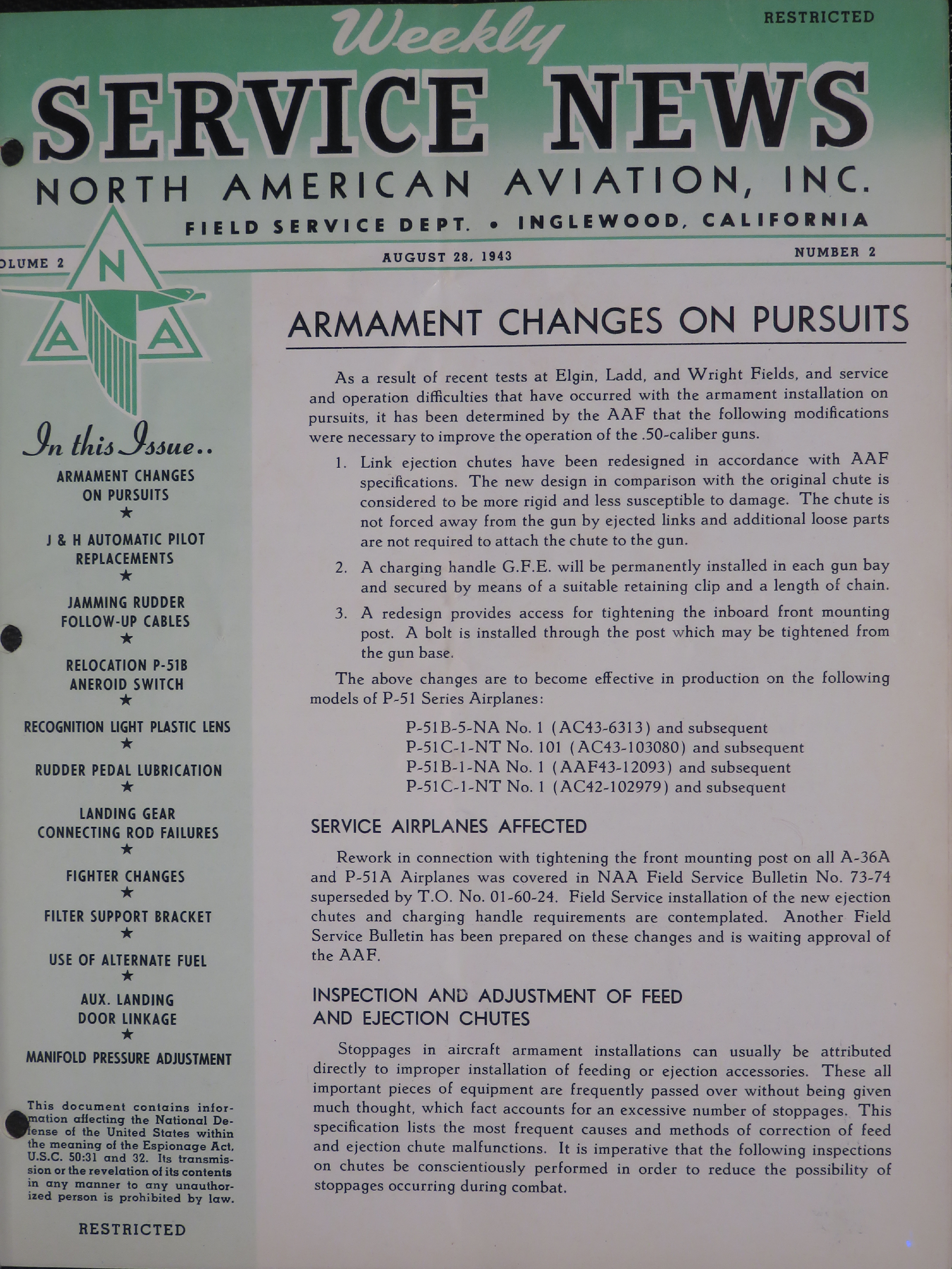 Sample page 1 from AirCorps Library document: Volume 2, No. 2 - Weekly Service News