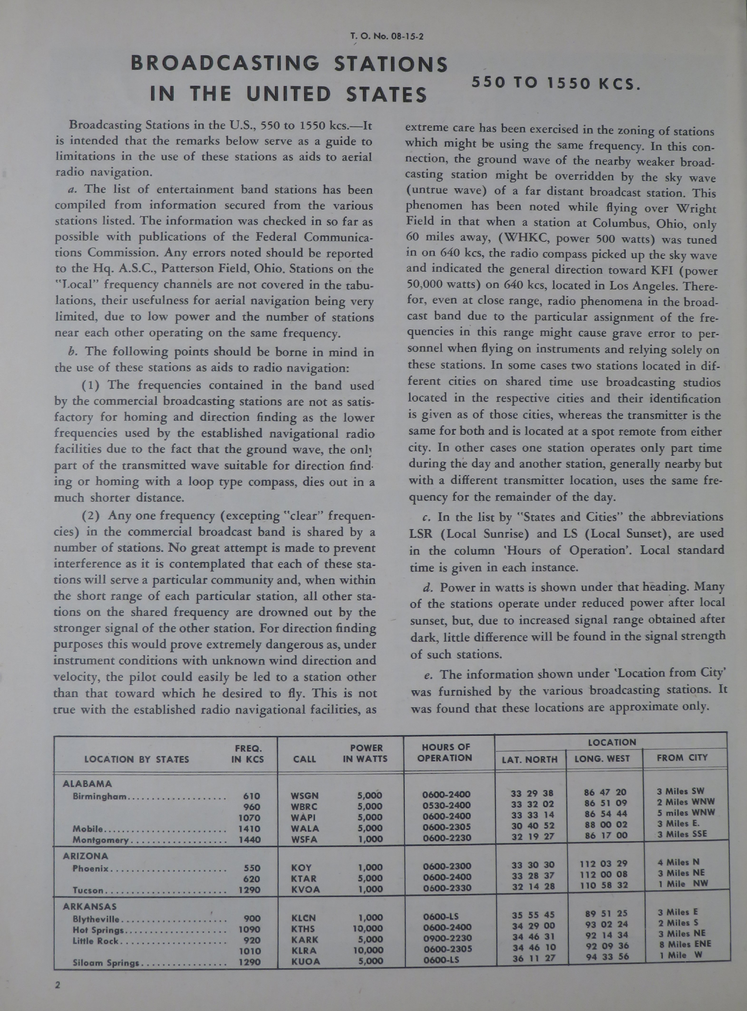 Sample page 6 from AirCorps Library document: Radio Data & Flight Information