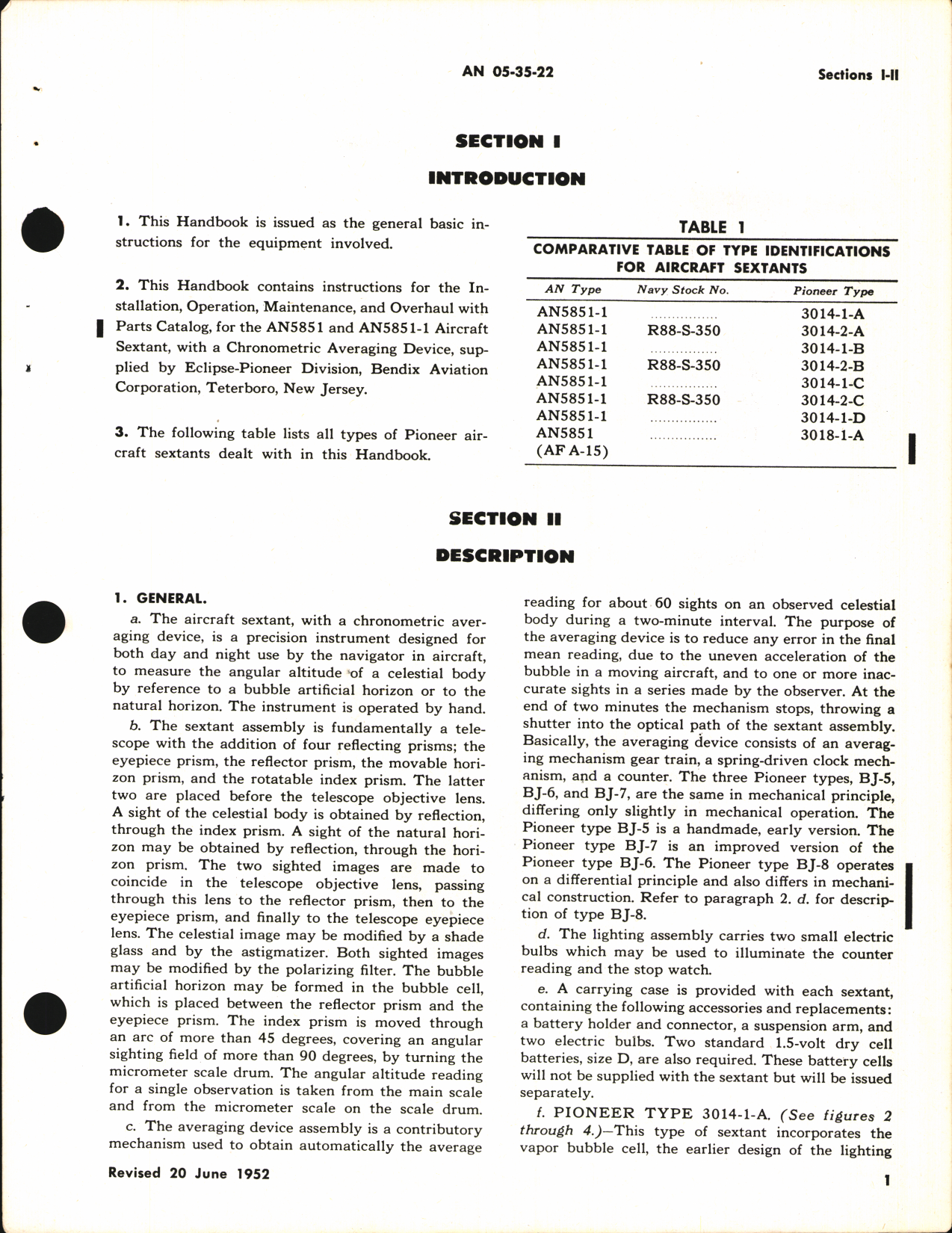Sample page 5 from AirCorps Library document: Operation, Service, & Overhaul Instructions with Parts Catalog for AN5851-1 Aircraft Sextant
