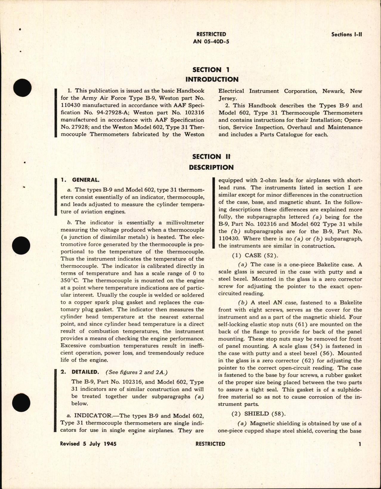Sample page 7 from AirCorps Library document: Operation, Service, & Overhaul Instructions with Parts Catalog for Thermocouple Thermometers