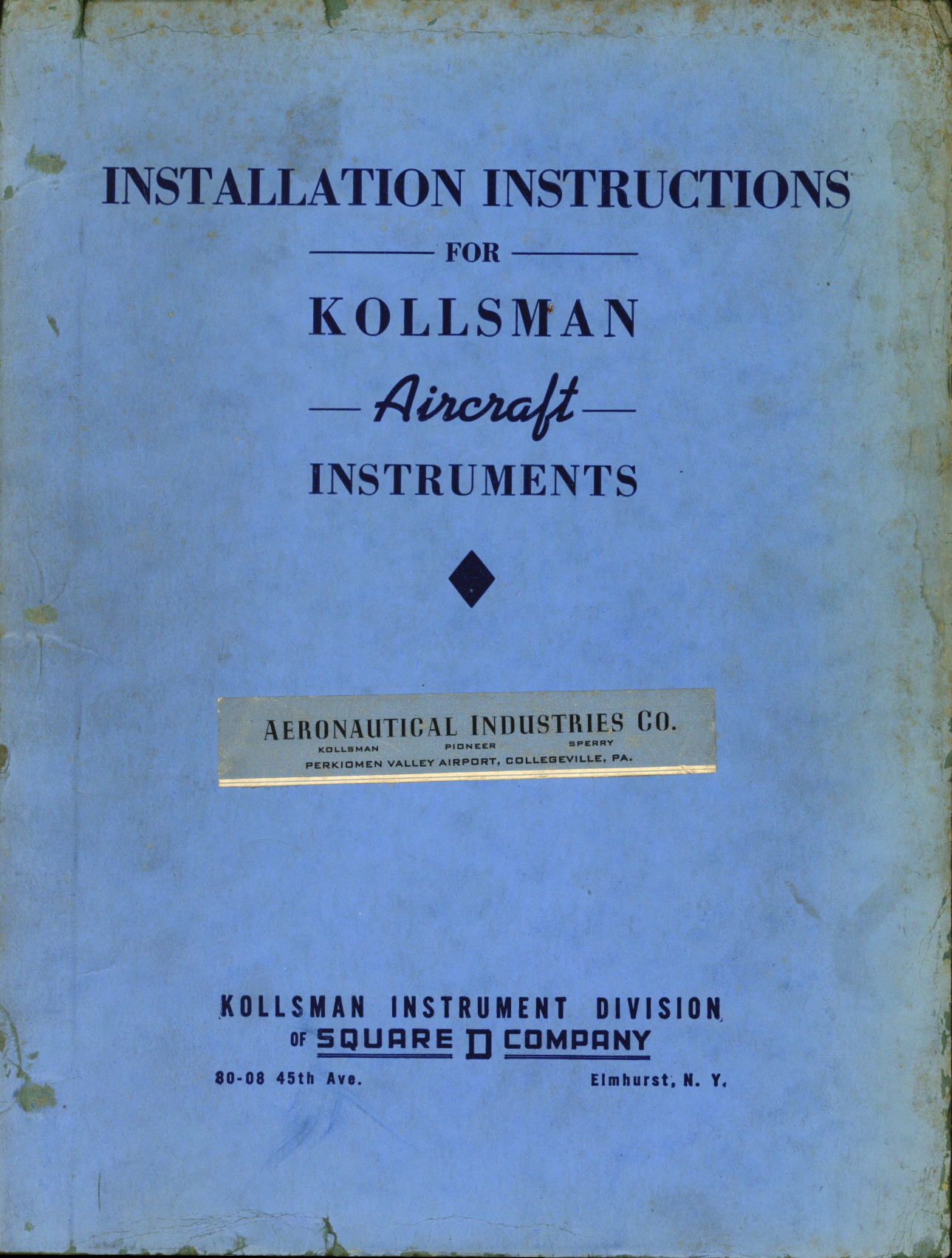 Sample page 1 from AirCorps Library document: Installation Instructions for Kollsman Aircraft Instruments