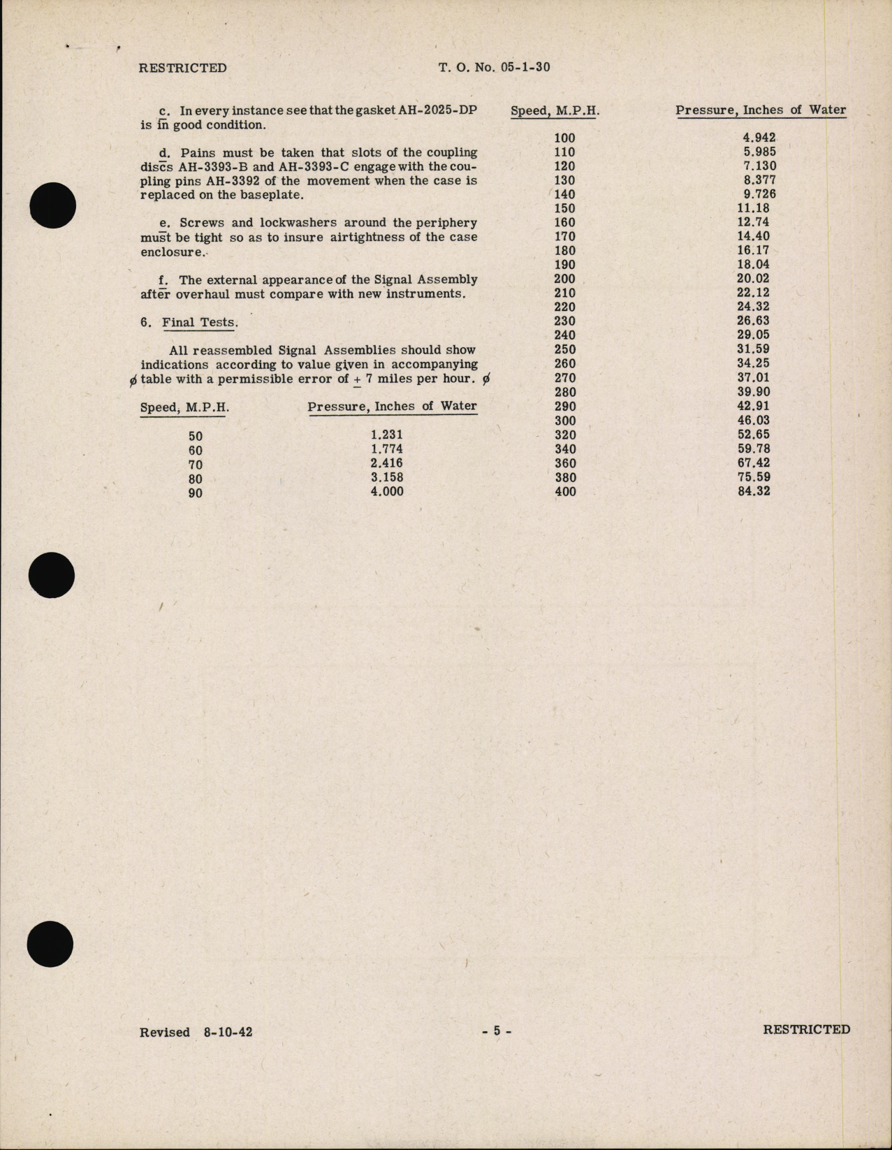 Sample page 7 from AirCorps Library document: Handbook of Instructions with Parts Catalog for Stalling Speed Signal Assembly