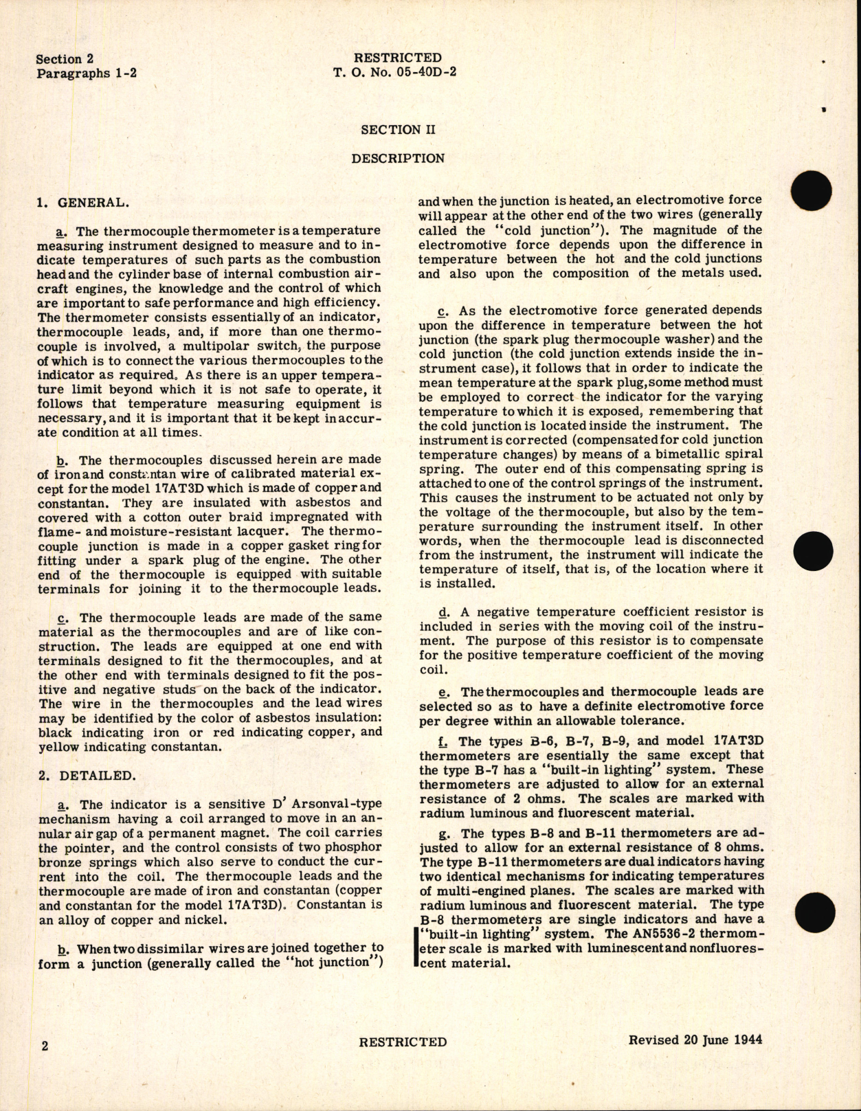 Sample page 6 from AirCorps Library document: Handbook of Instructions with Parts Catalog for Thermocouple Thermometers