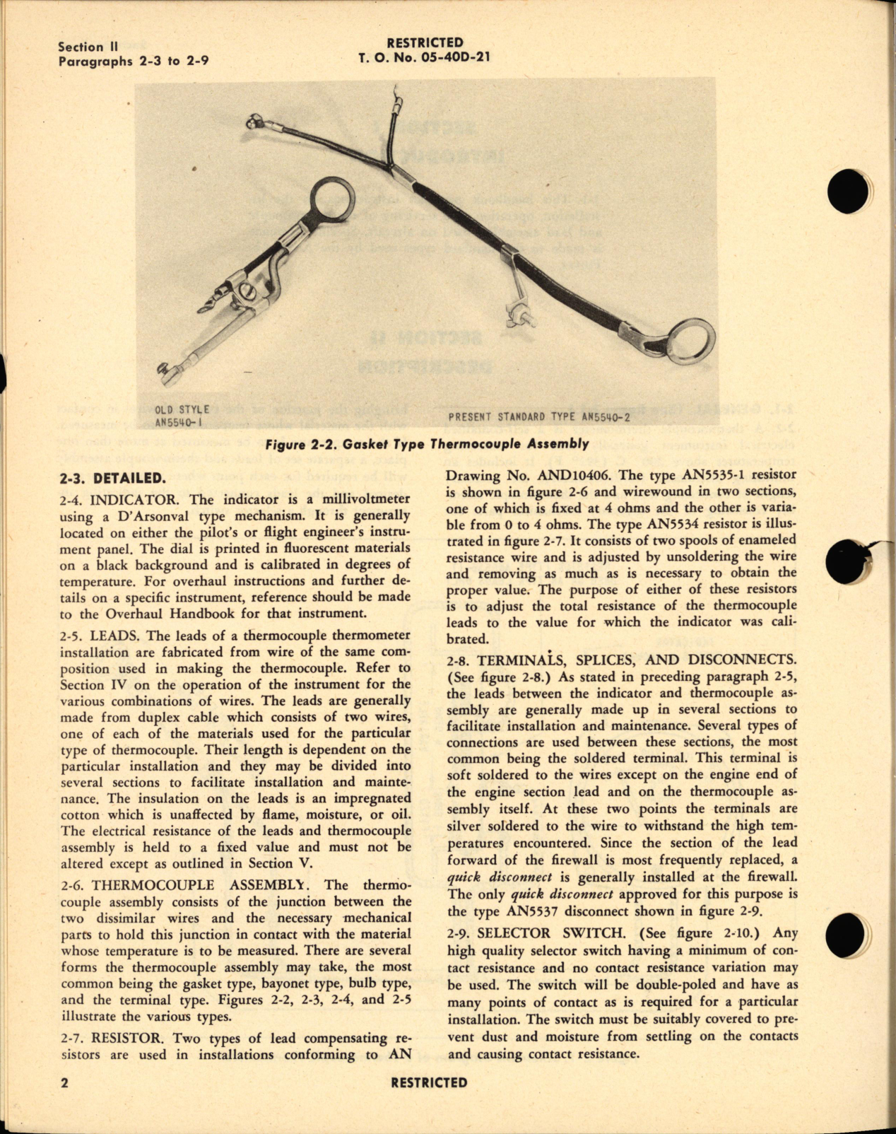 Sample page 6 from AirCorps Library document: Operation and Service Instructions for Thermocouple Leads and Indicators