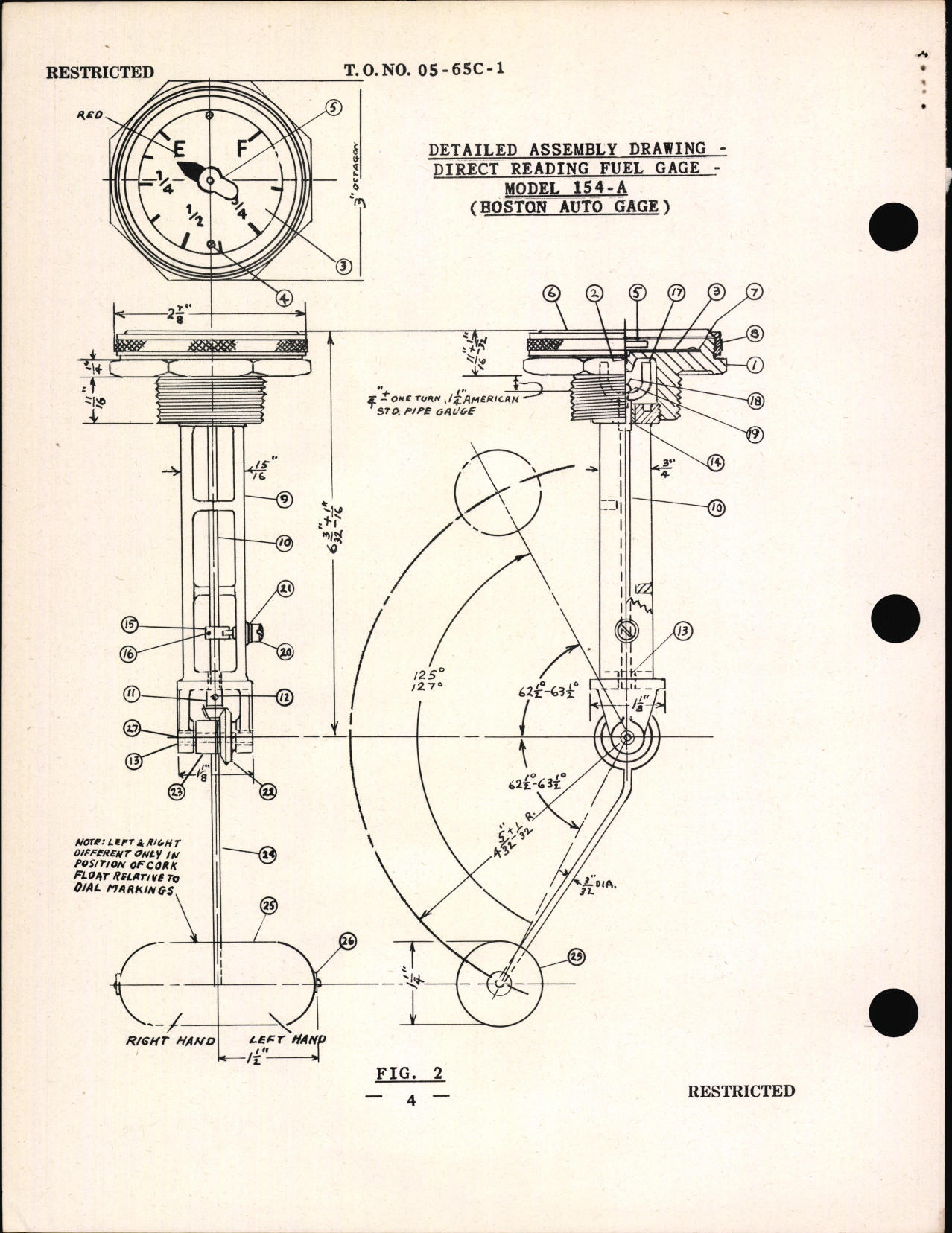 Sample page 6 from AirCorps Library document: Handbook of Instructions with Assembly Parts List for Direct Reading Fuel Gage Model 154-A
