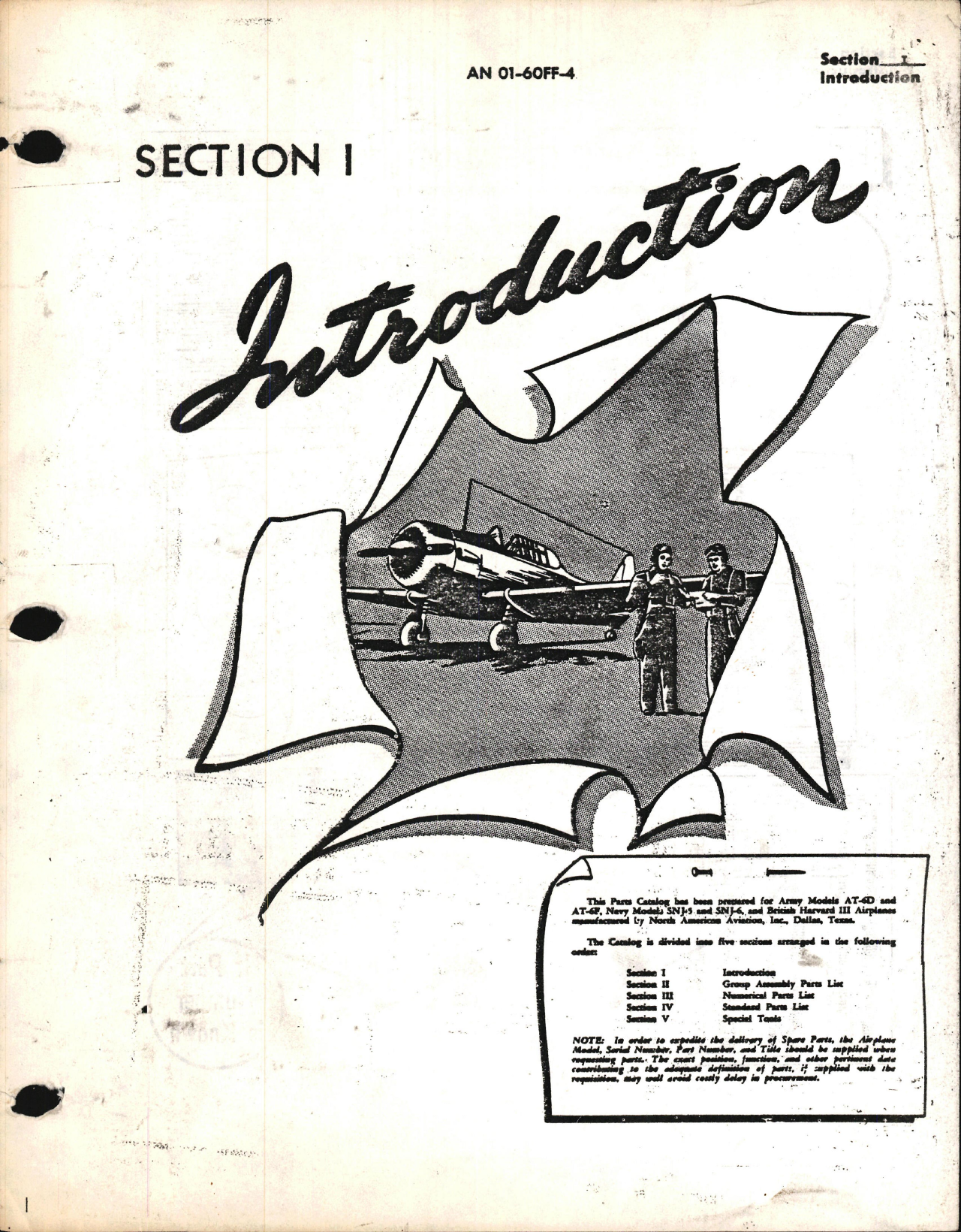 Sample page 1 from AirCorps Library document: Parts Catalog for T-6 Series