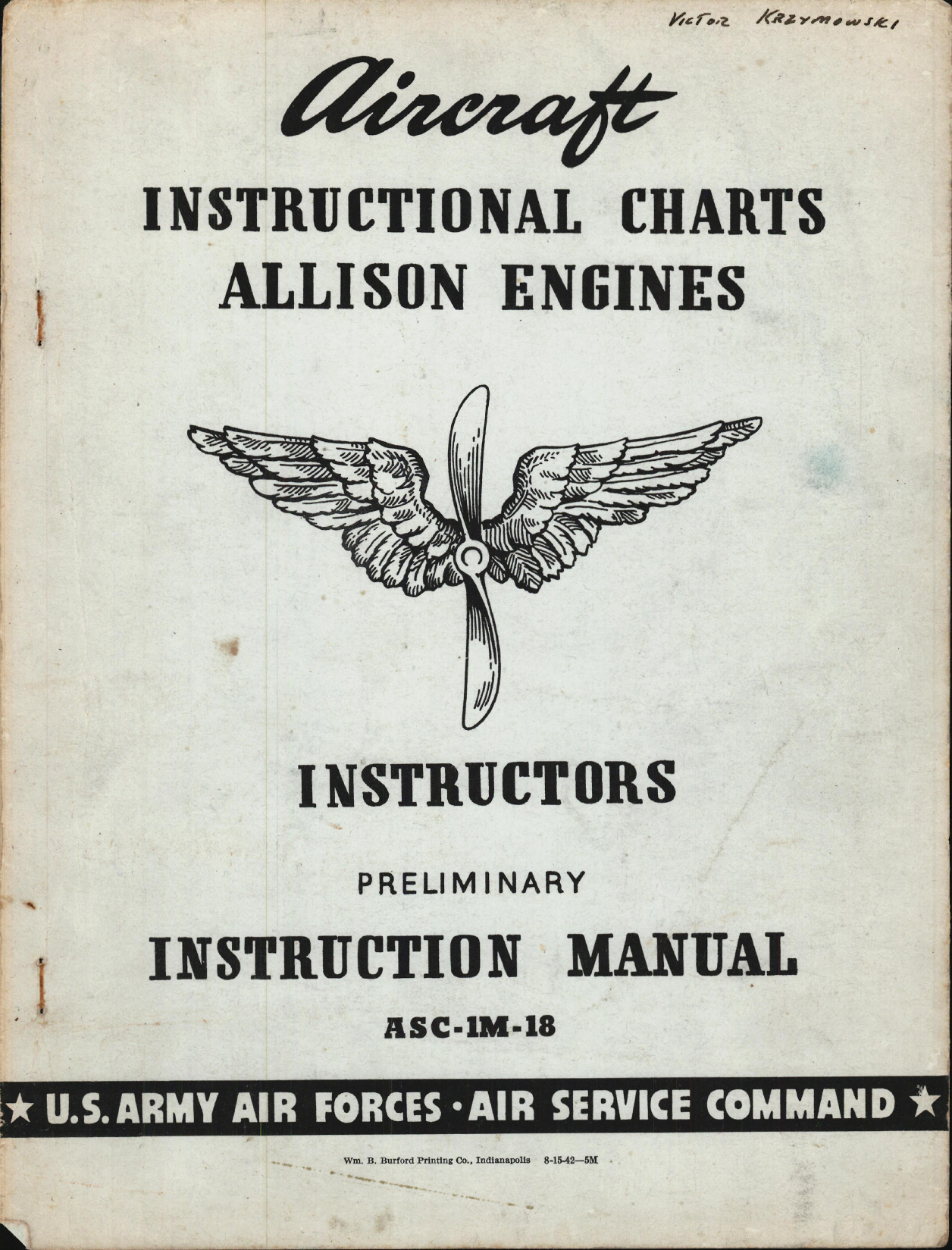 Sample page 1 from AirCorps Library document: Instructional Charts for Allison Engines - Instructors Instruction Manual